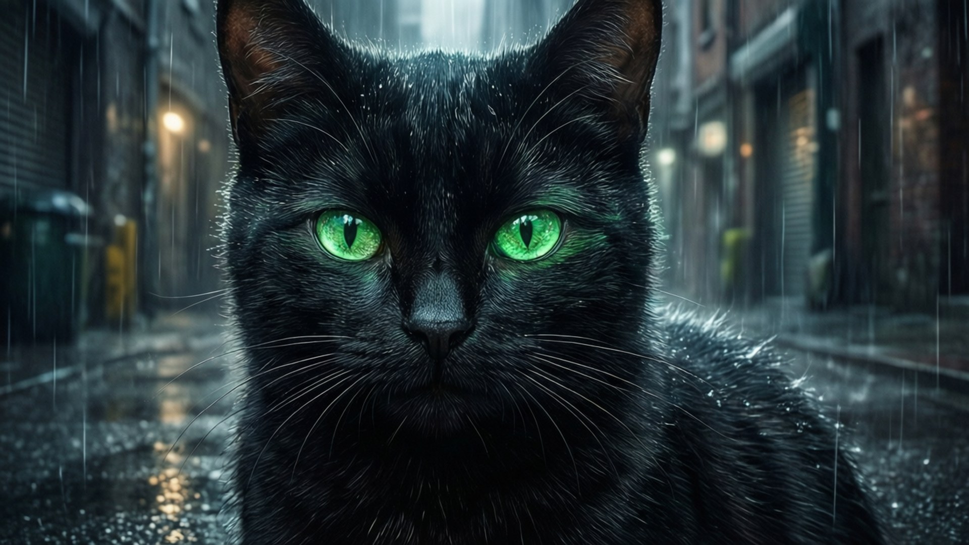 Nocturne ng Alley Cat Wallpaper