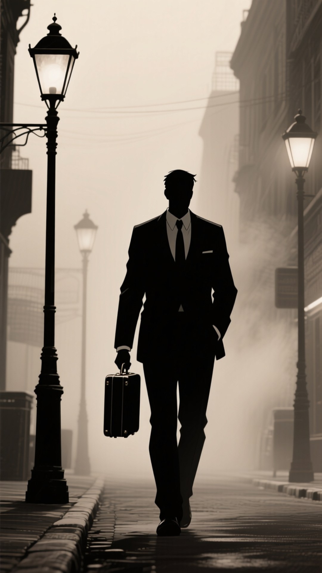 Noir na Foggy Suit Wallpaper