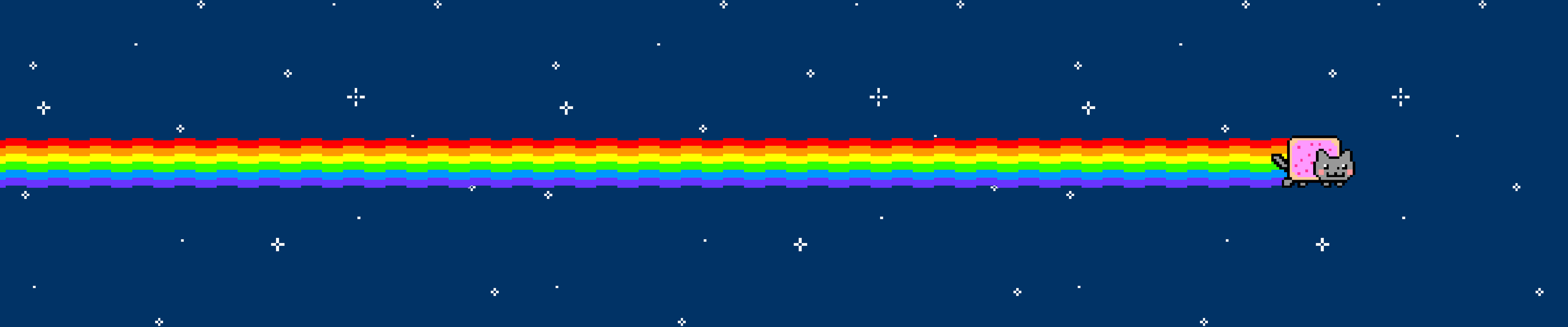 Nyan Cat na Makulay na Pixel 3 Monitor Background Wallpaper