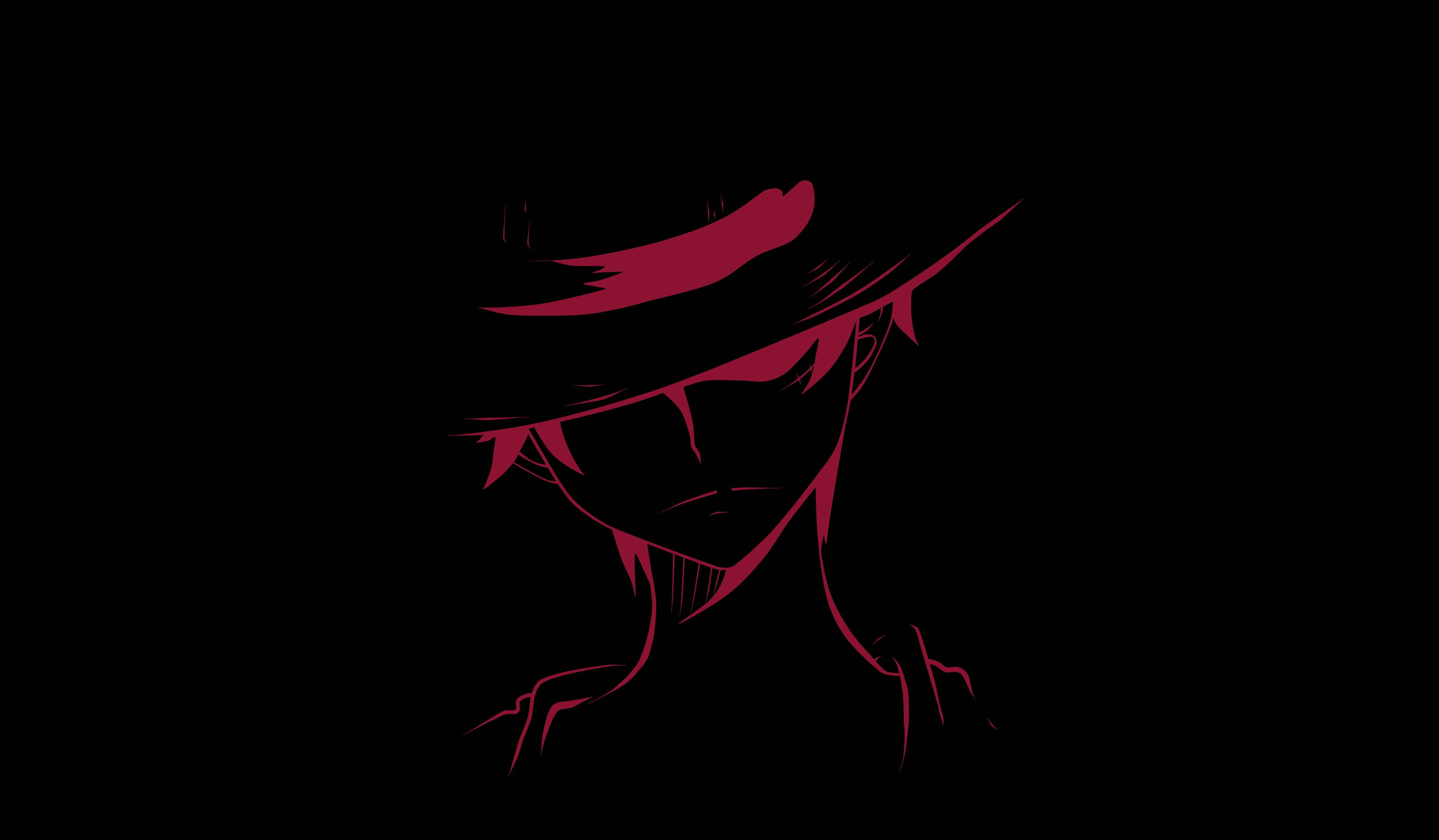 One Piece 4K Outline ni Luffy Wallpaper