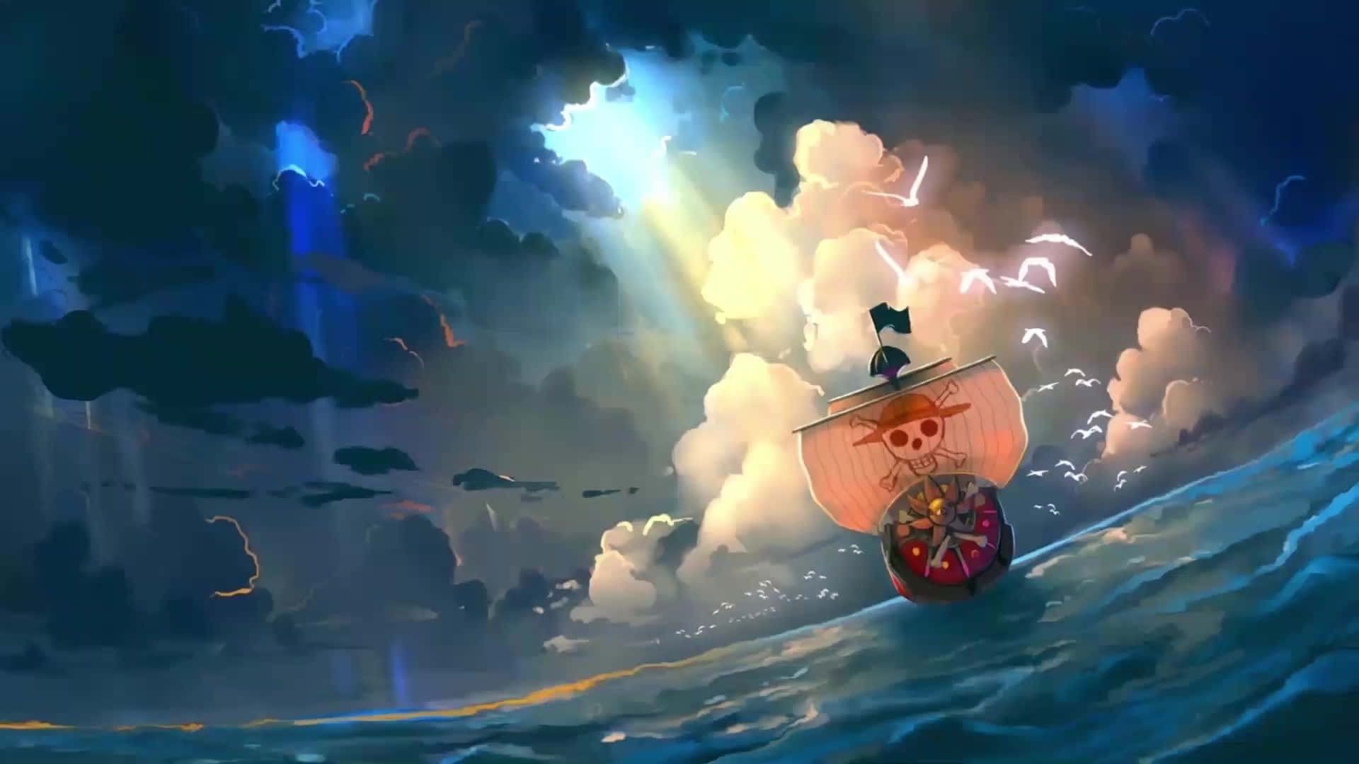 One Piece Cool na Barkong Pirata Wallpaper