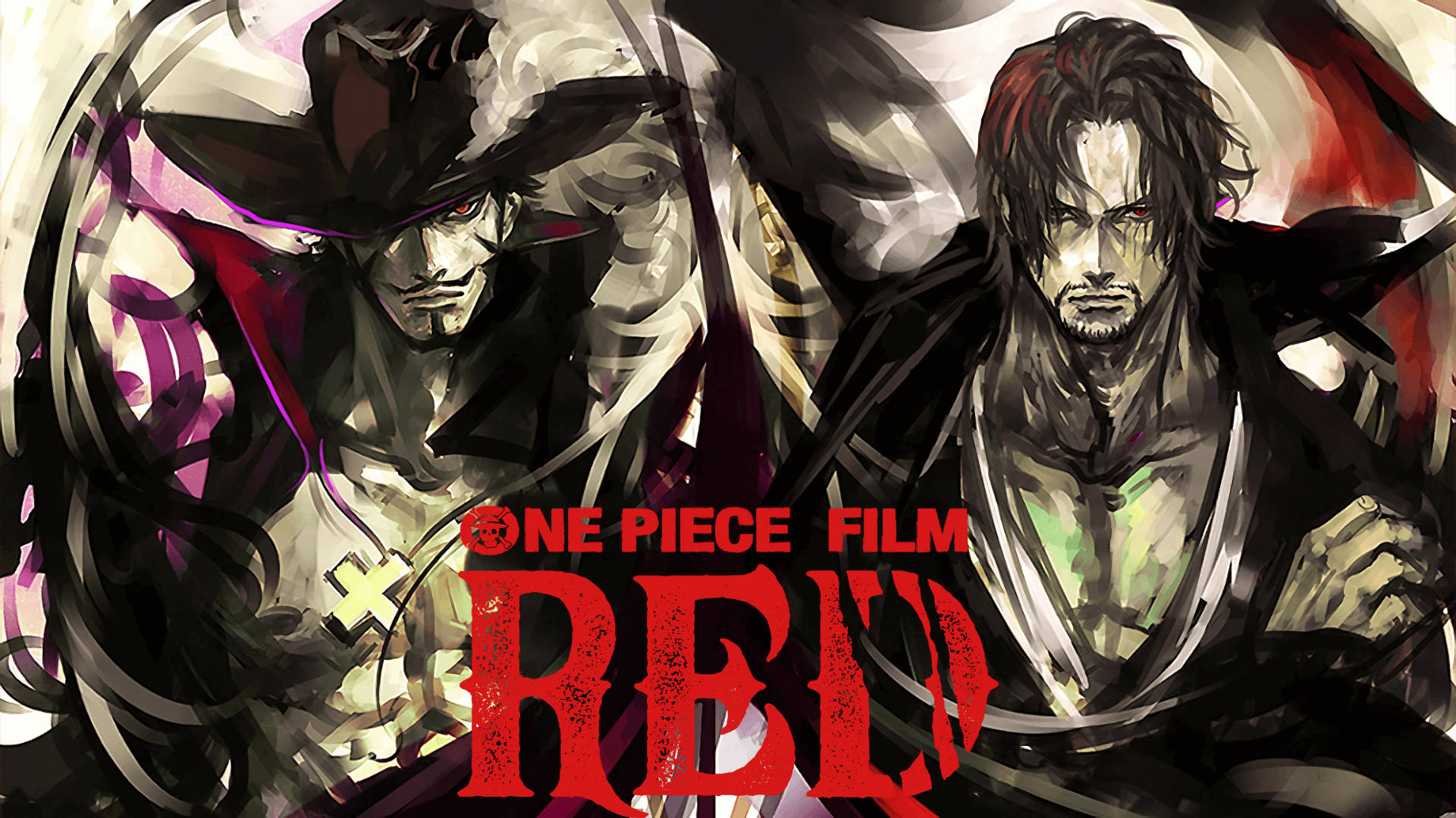 One Piece Film Red Shanks At Mihawk Wallpaper