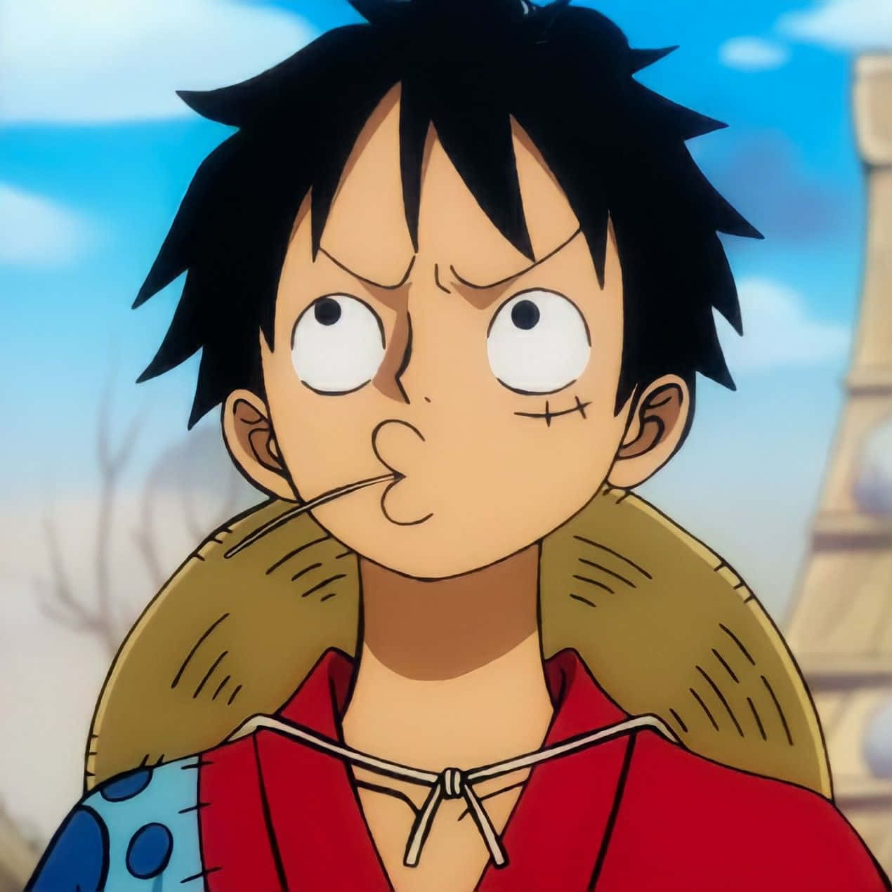 one piece - isang batang lalaki na may pulang damit at itim na buhok Wallpaper