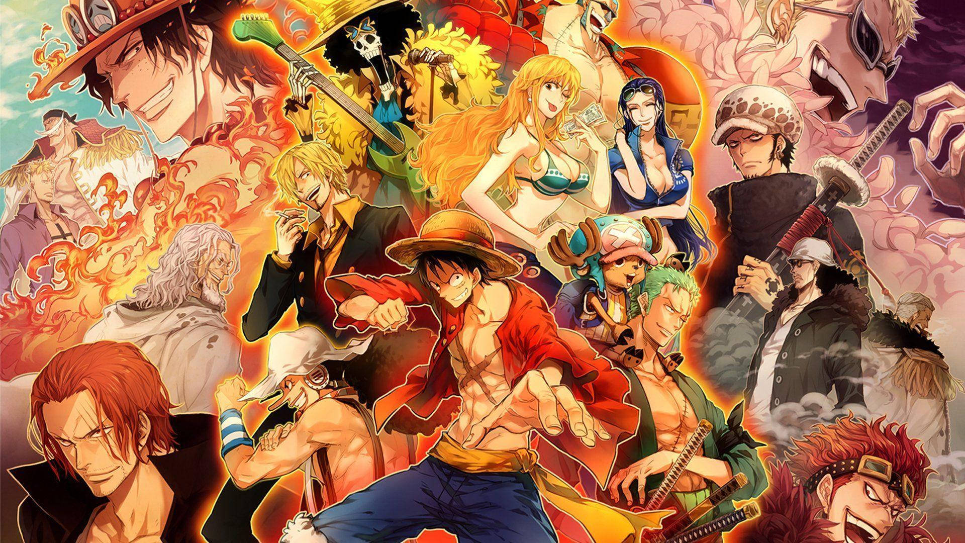 One Piece Live Maraming Tauhan Fanart Wallpaper