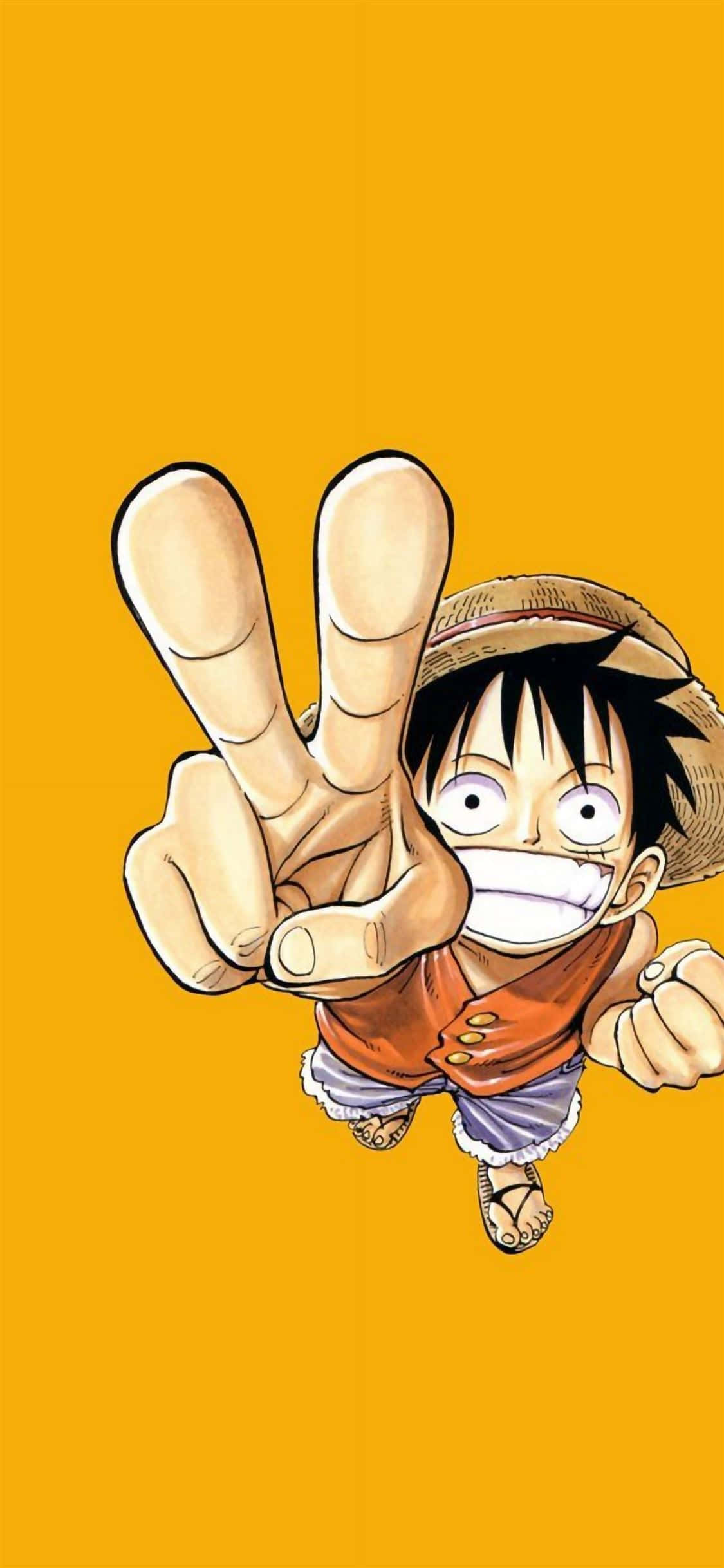 One Piece Luffy Piece Sign Picture Wallpaper