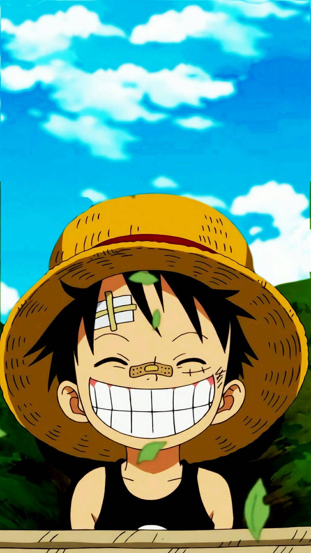 One Piece Phone Batang Luffy na Sugatan Wallpaper
