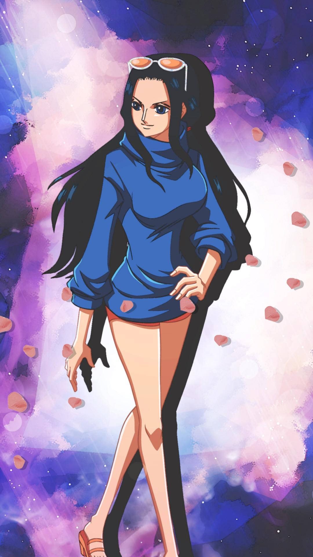 One Piece Phone Boa na Naka-asul na Sweater Wallpaper