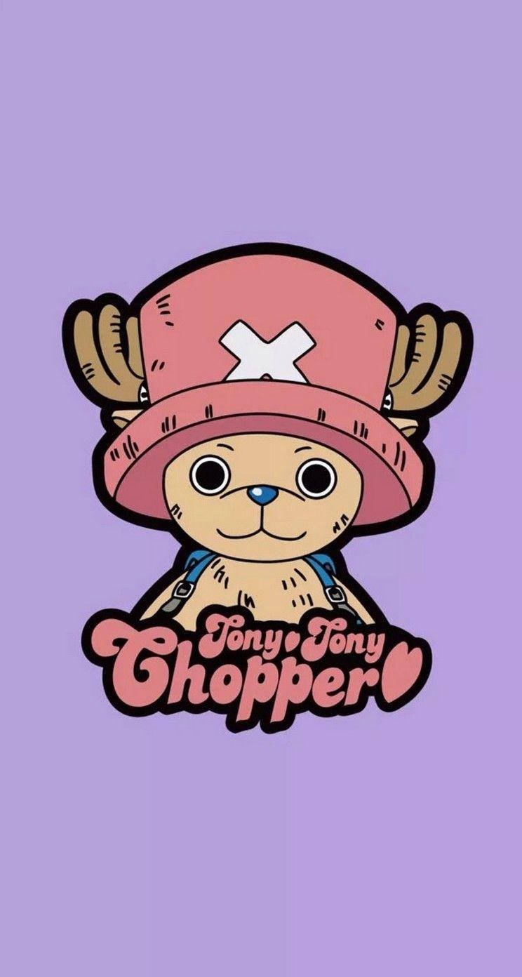 One Piece Phone Chopper Sa Lilang Background Wallpaper