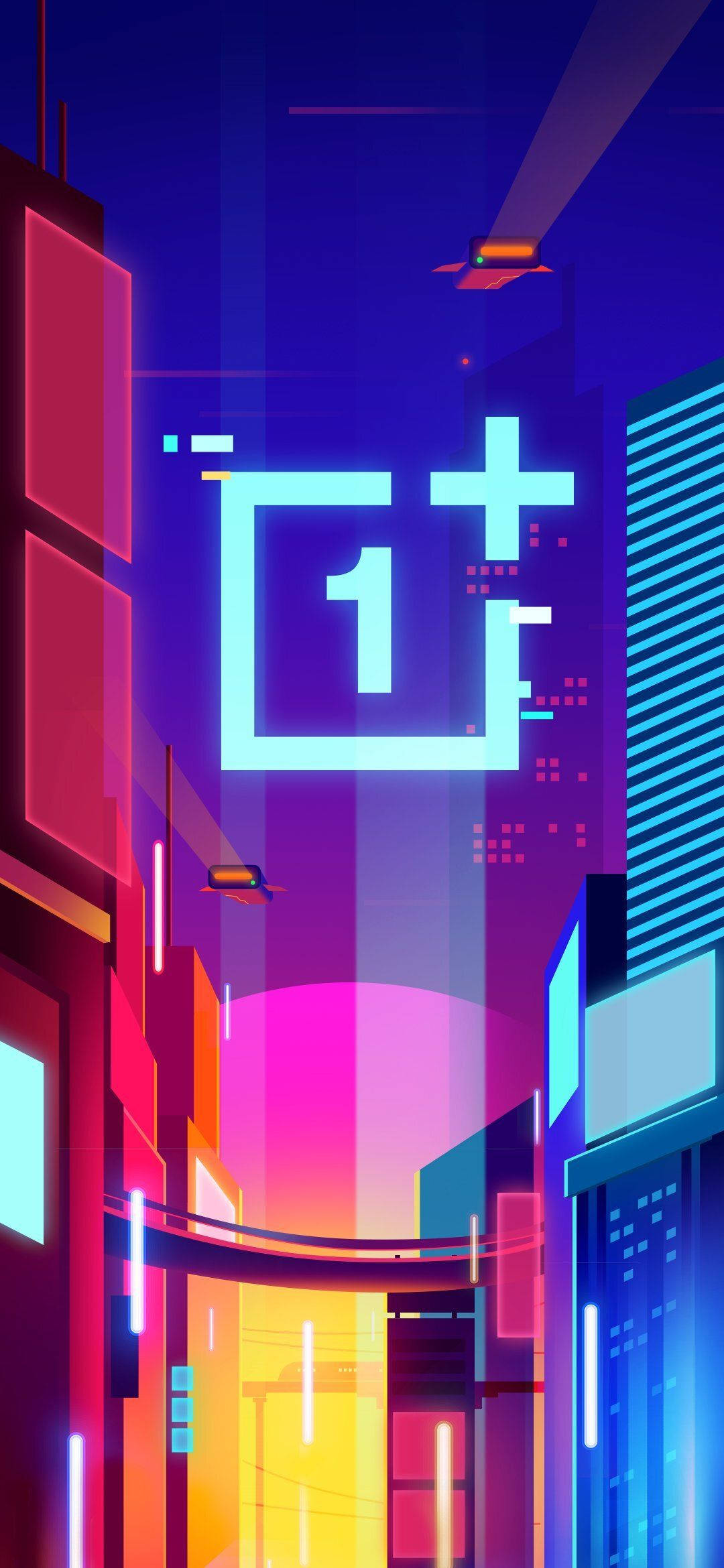 OnePlus City Lights Art Wallpaper