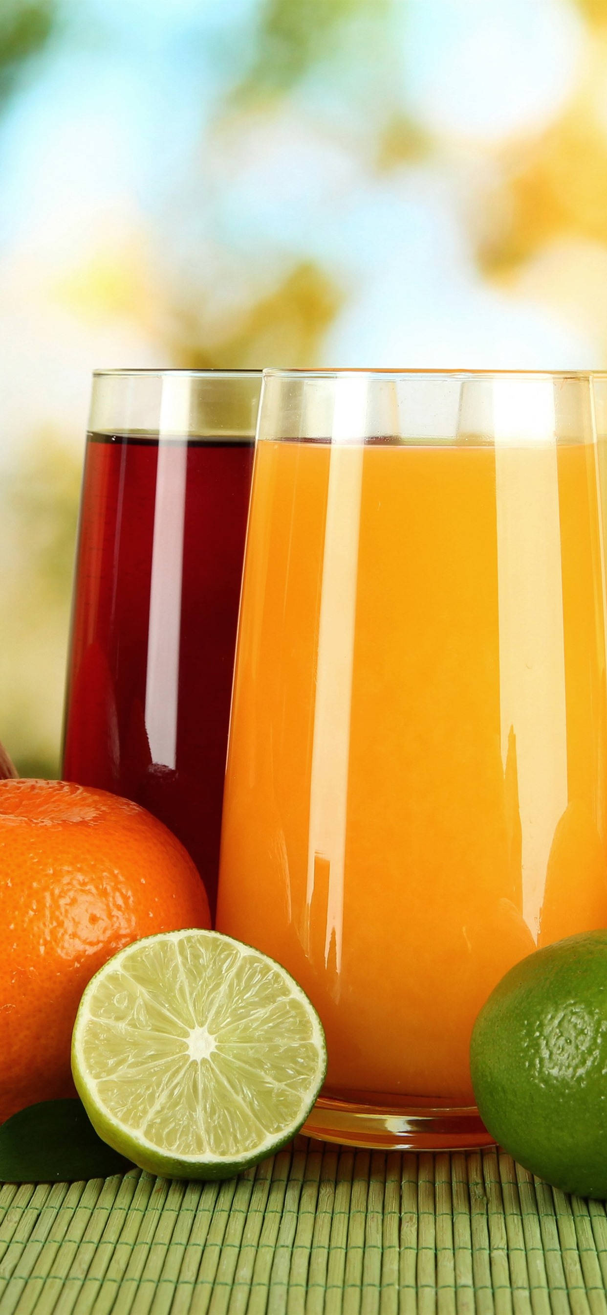 Orange At Lime Fruit Juices Wallpaper