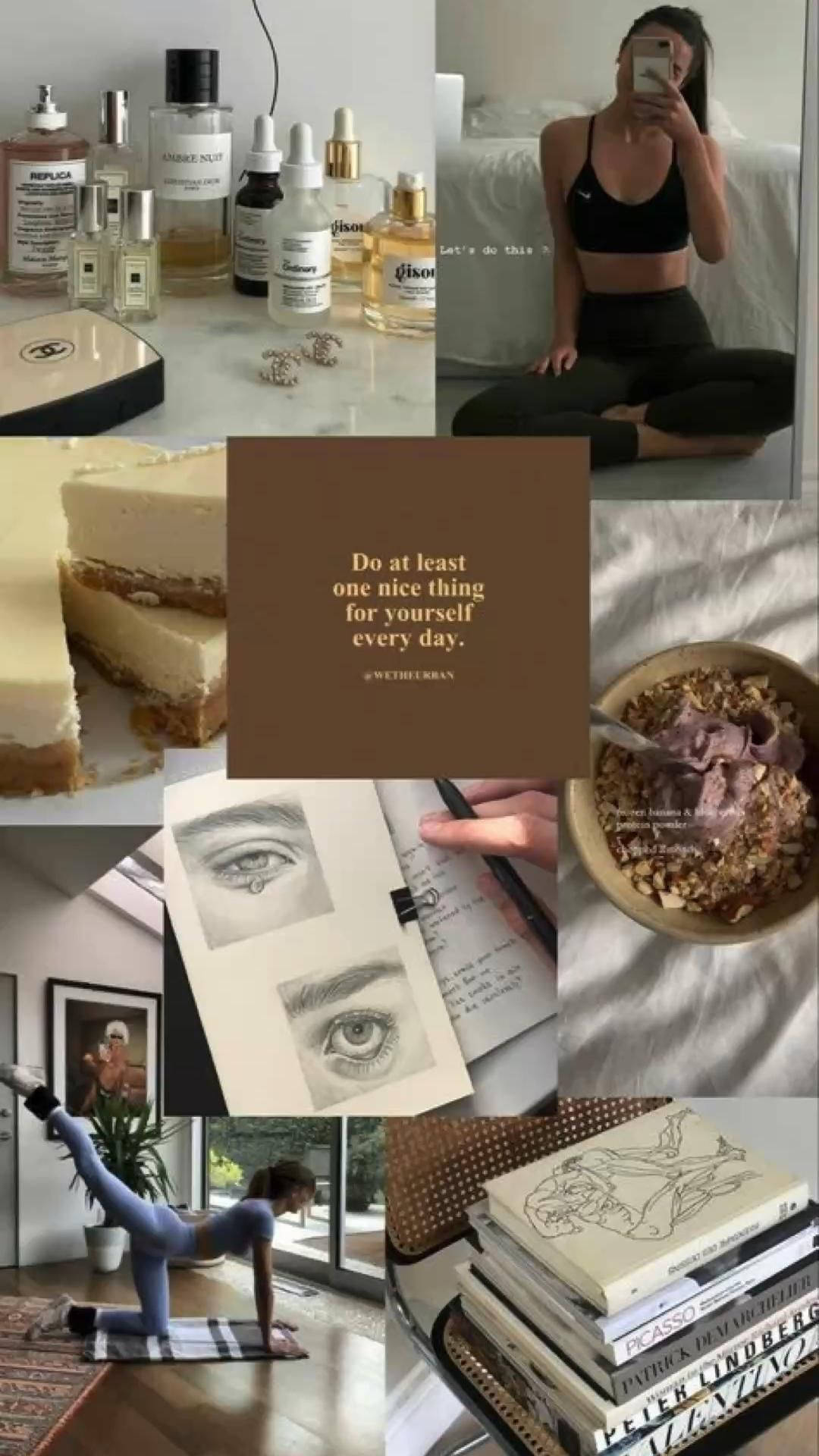 Paalala ng Pagmamahal sa Sarili na Aesthetic ng That Girl Wallpaper