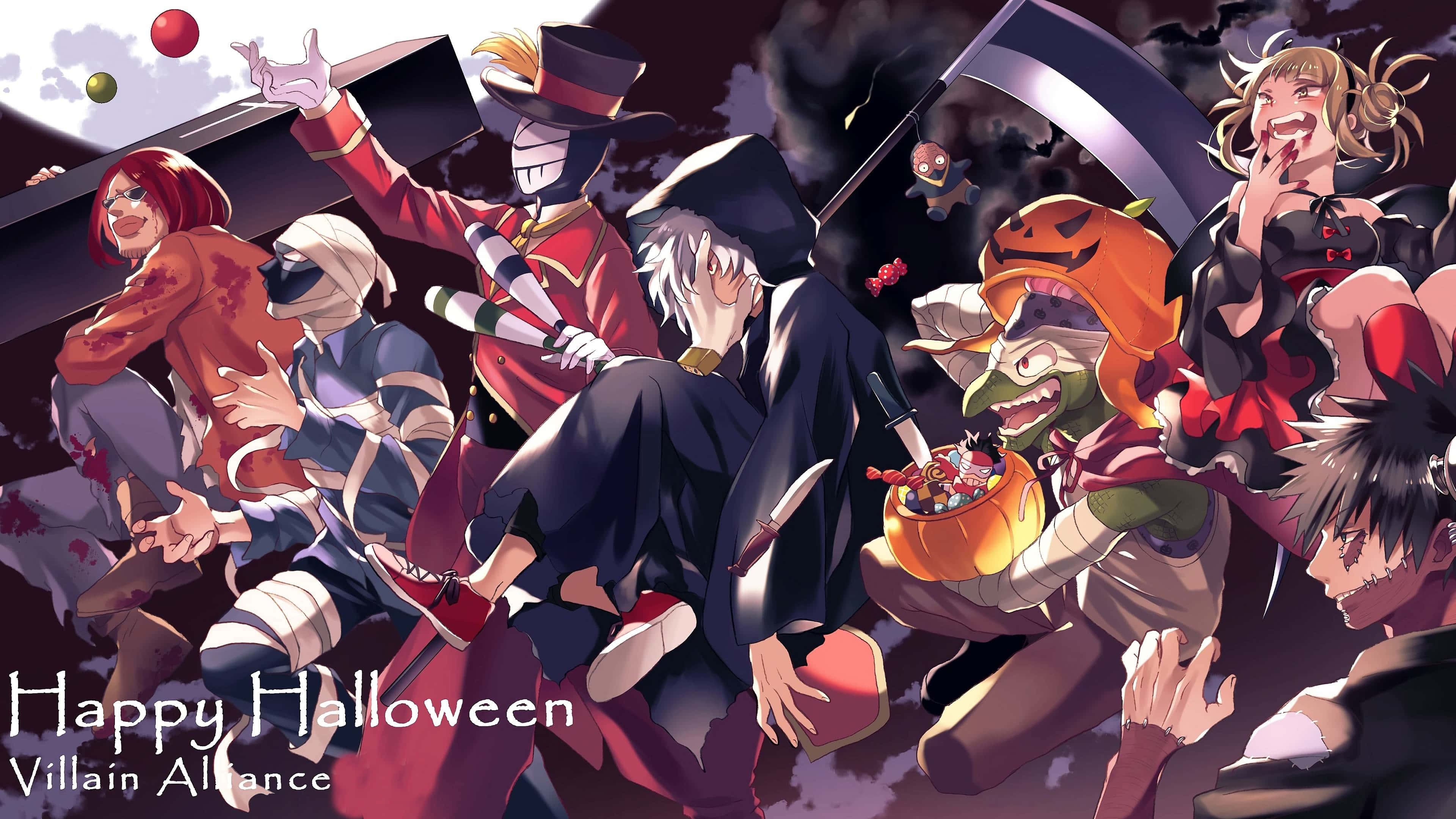 Pabati ng League of Villains My Hero Academia para sa Halloween Wallpaper