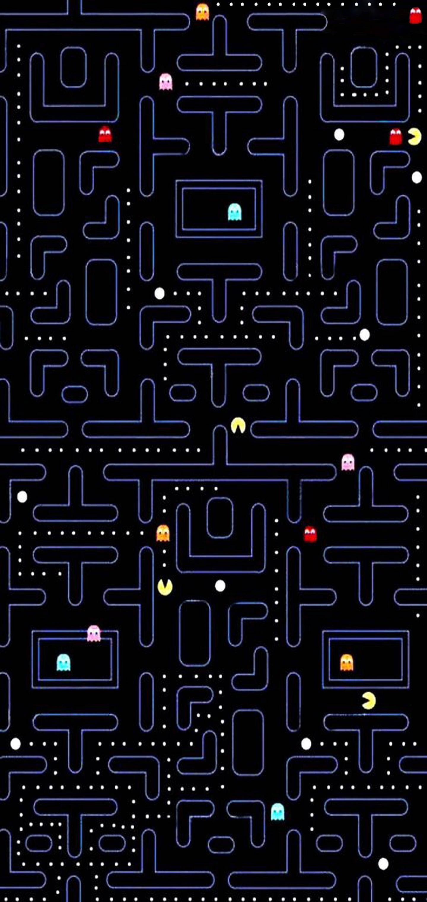 PAC-MAN Interface sa Samsung Galaxy S10 Plus Wallpaper