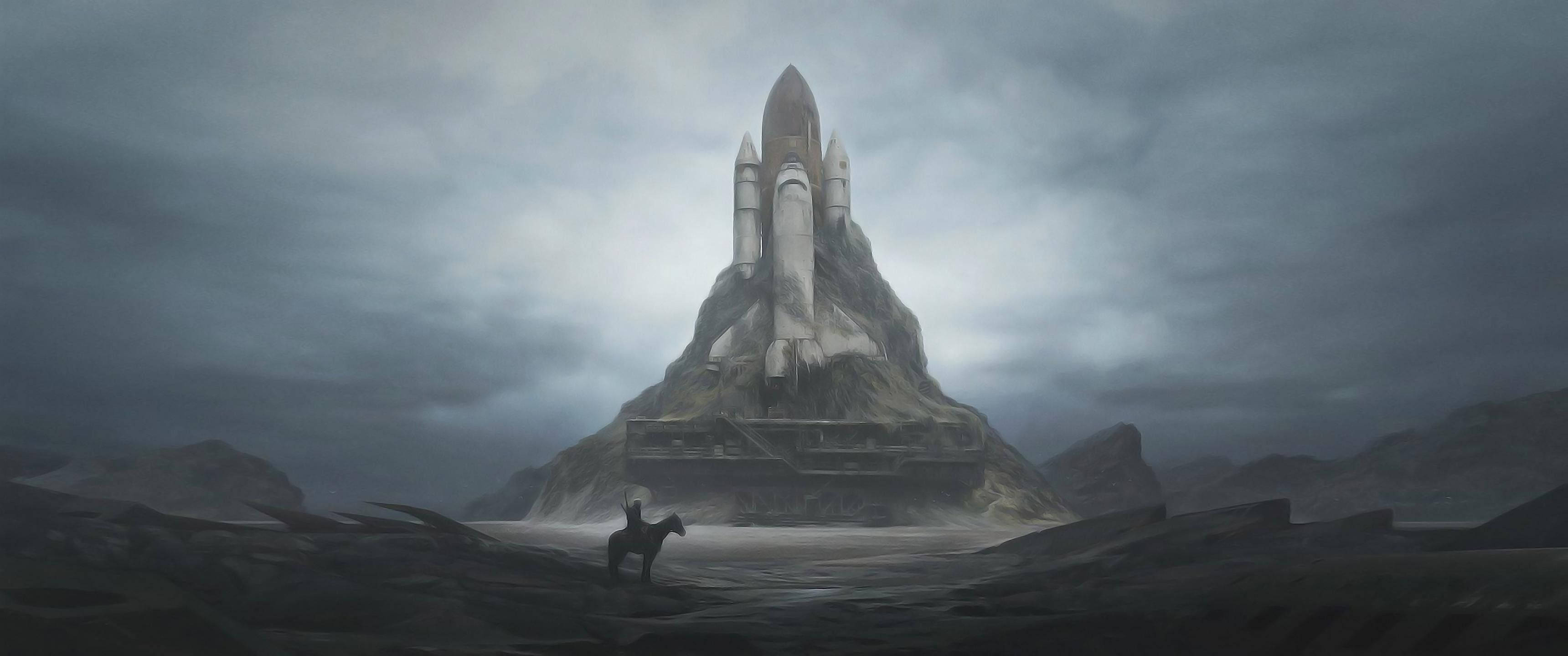 Pag-espiya sa Gilid ng Uniberso sa Isang Space Rocket Wallpaper