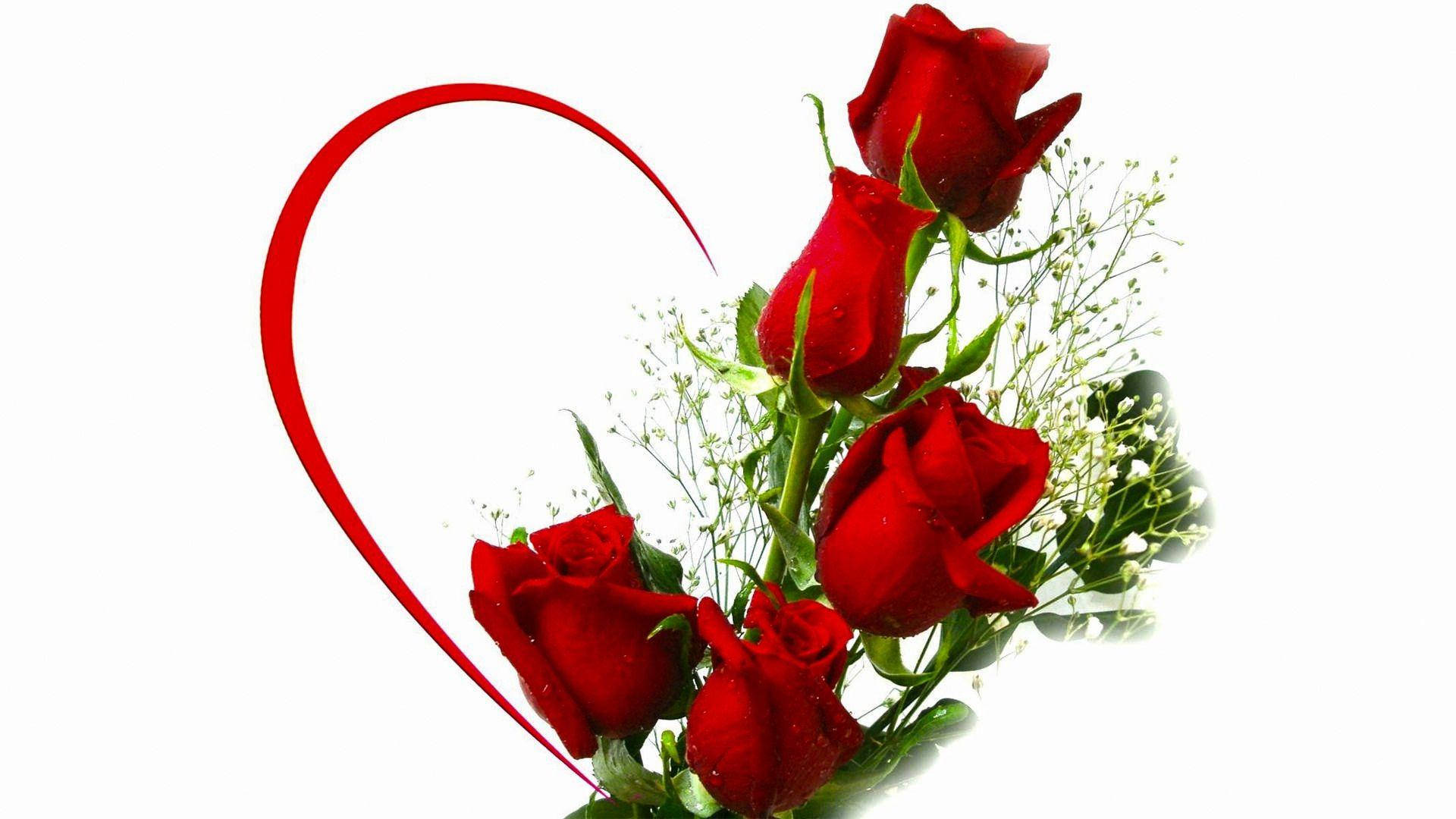 Pag-ibig na Rosas na Kalahating Puso Wallpaper