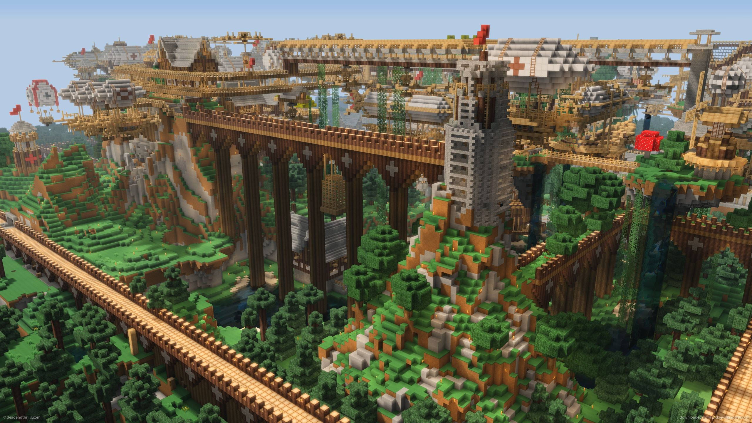 Pag-uugnay sa Mundo - Ang Great Wall ng Minecraft Wallpaper
