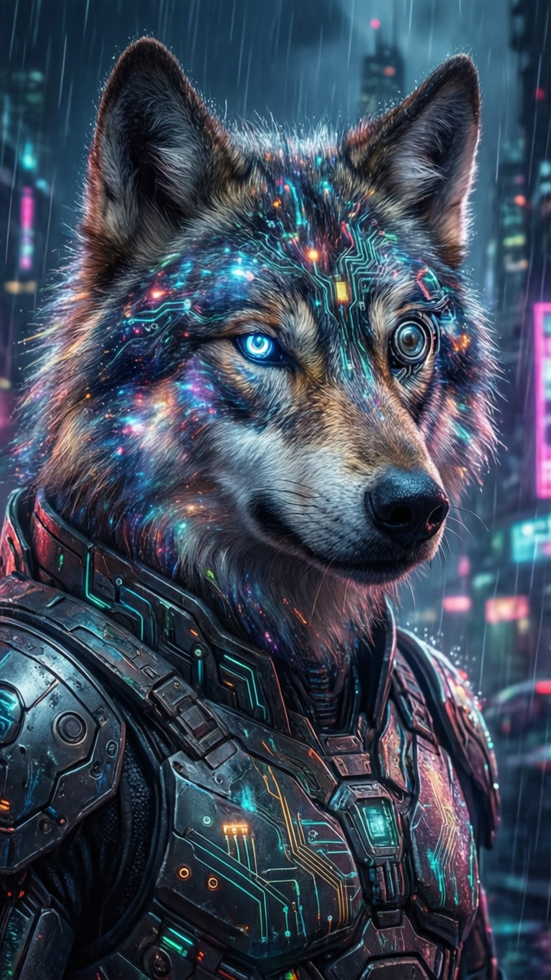 Pagbangon ng Cyber na Lobo Wallpaper