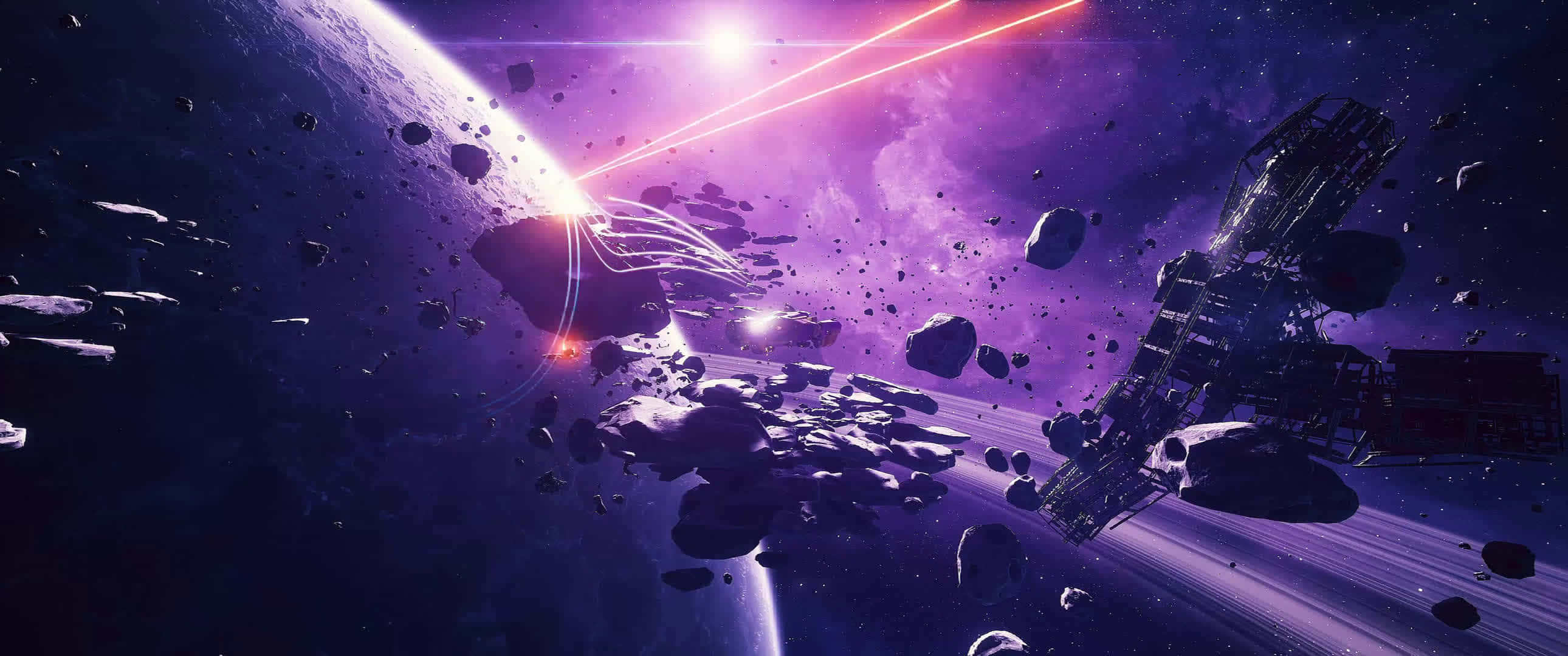 Paggalaw ng Asteroids na Tatama sa Planeta Wallpaper