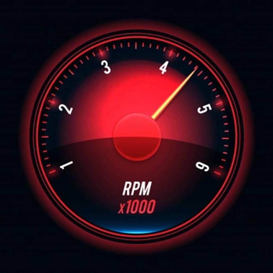 Pagganap ng High-Speed Internet na Inilalarawan sa Pamamagitan ng Pulang Speedometer Wallpaper