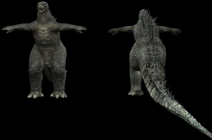 Paghahambing ng 3D Model ng Godzilla Wallpaper