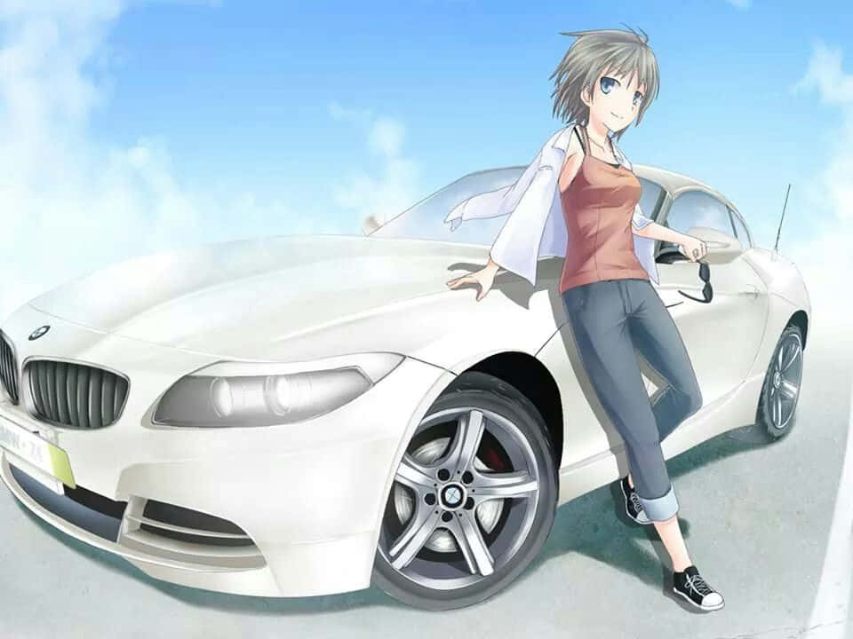 Paghahanda para sa Gabi sa Anime na Kotse Wallpaper