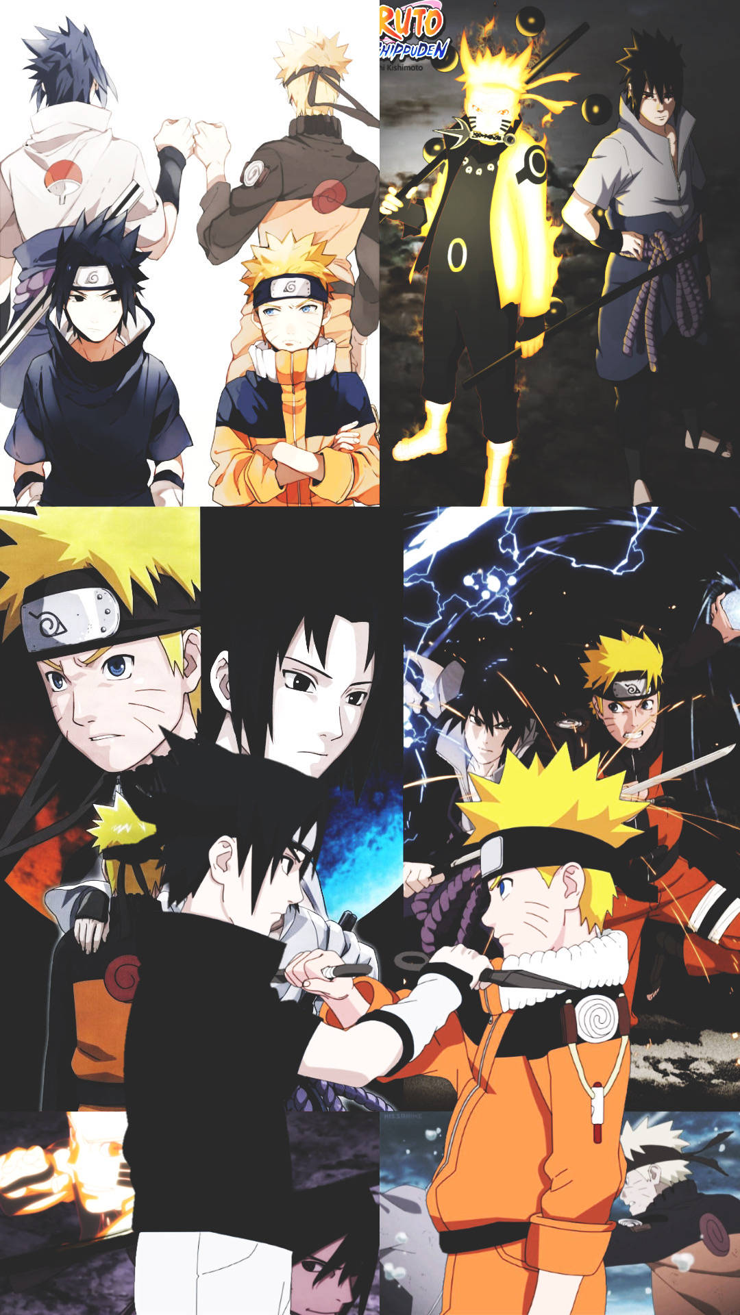 Pagkakaibigan nina Naruto at Sasuke sa Paglipas ng mga Taon Wallpaper