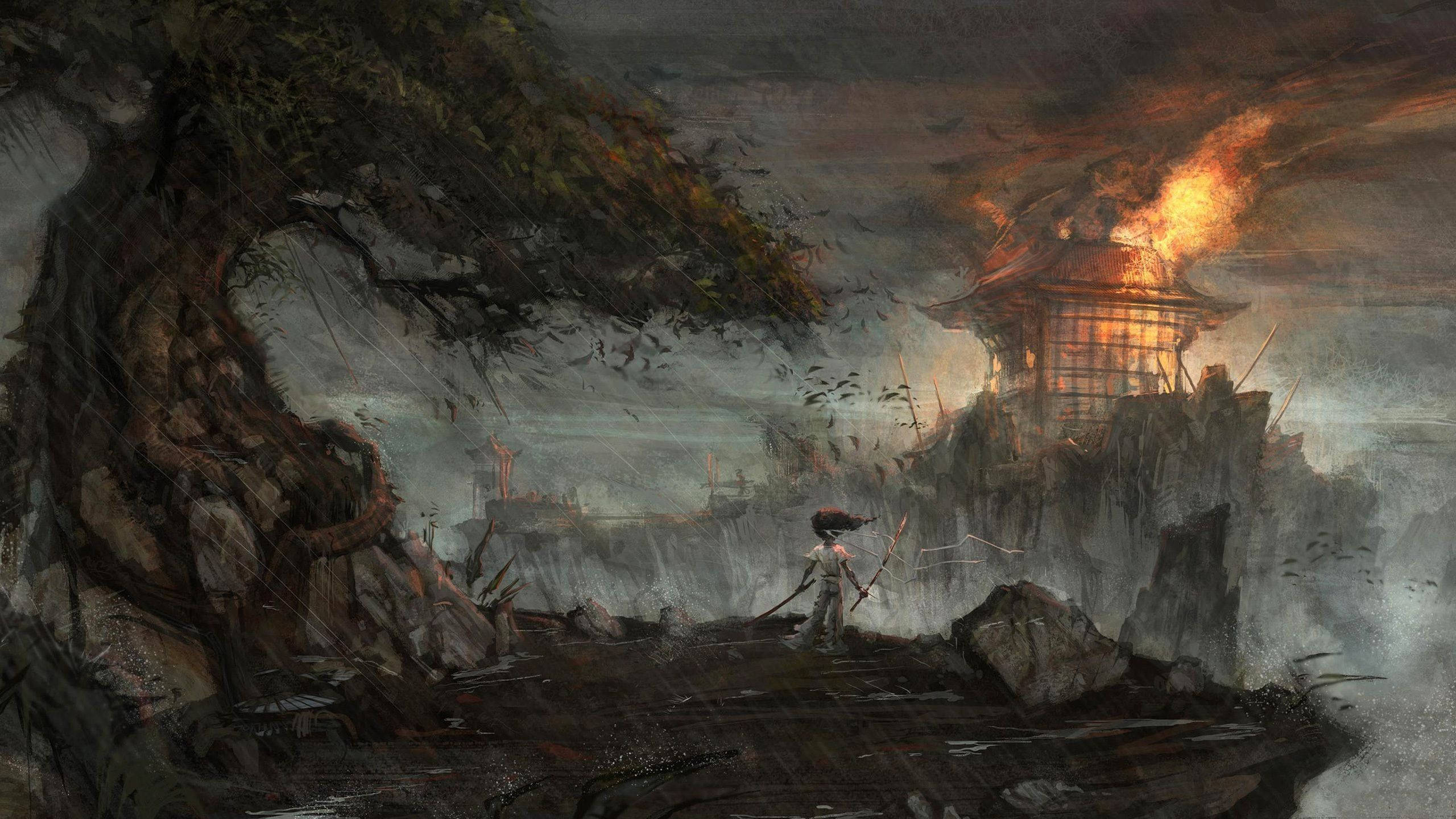 Pagkasira ng Samurai ng Hapon Wallpaper