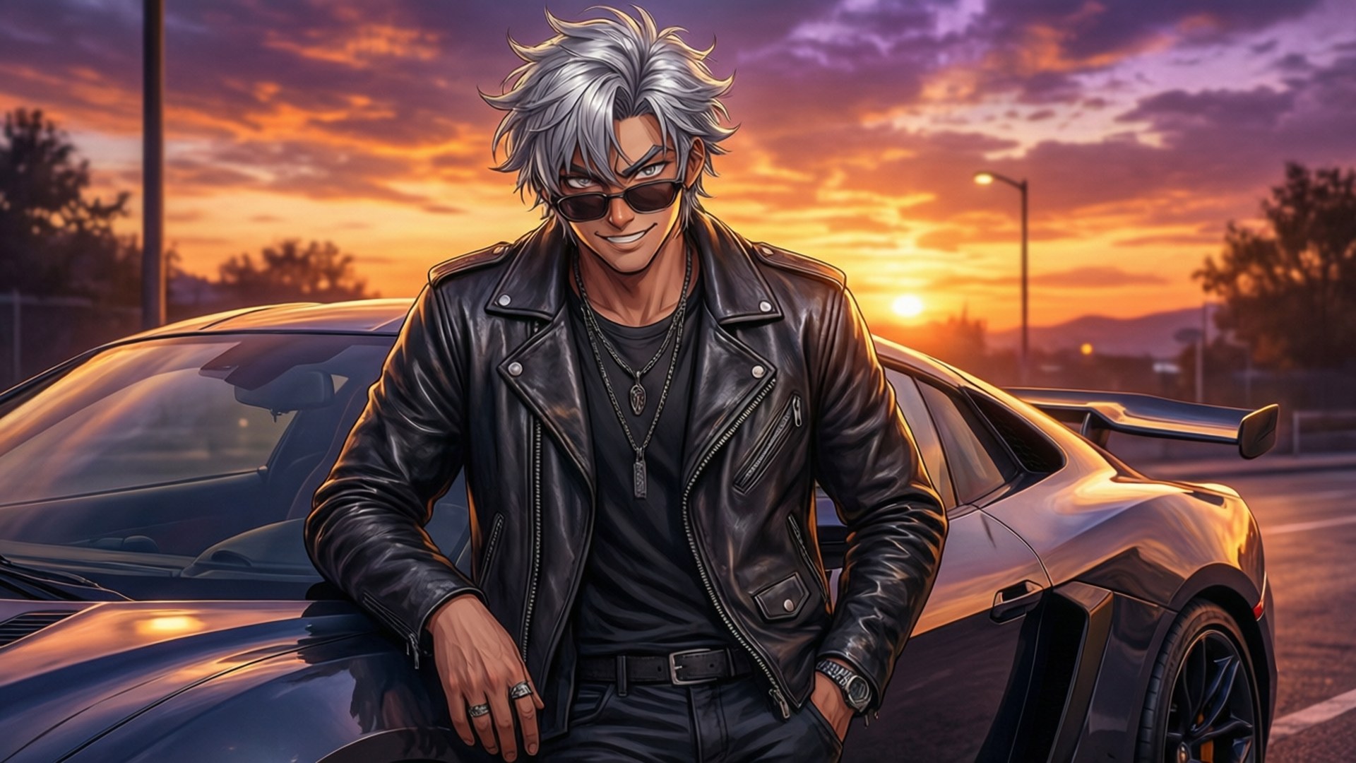 Paglubog ng Araw na Cruiser Wallpaper