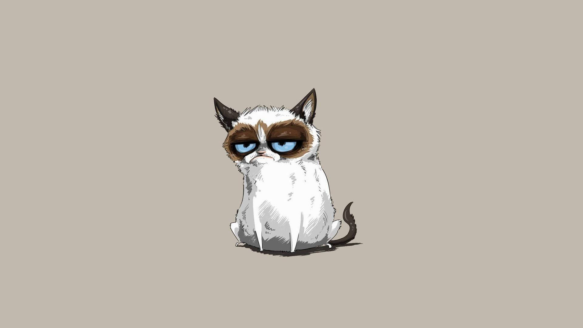 Pagod na Cartoon na Pusa Wallpaper