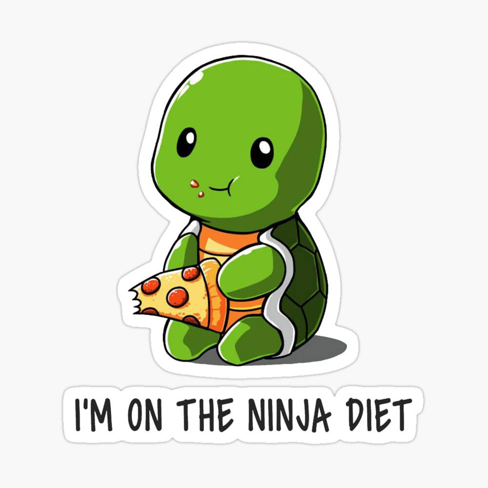 Pagong na Cute na Ninja na Nagda-diet Wallpaper