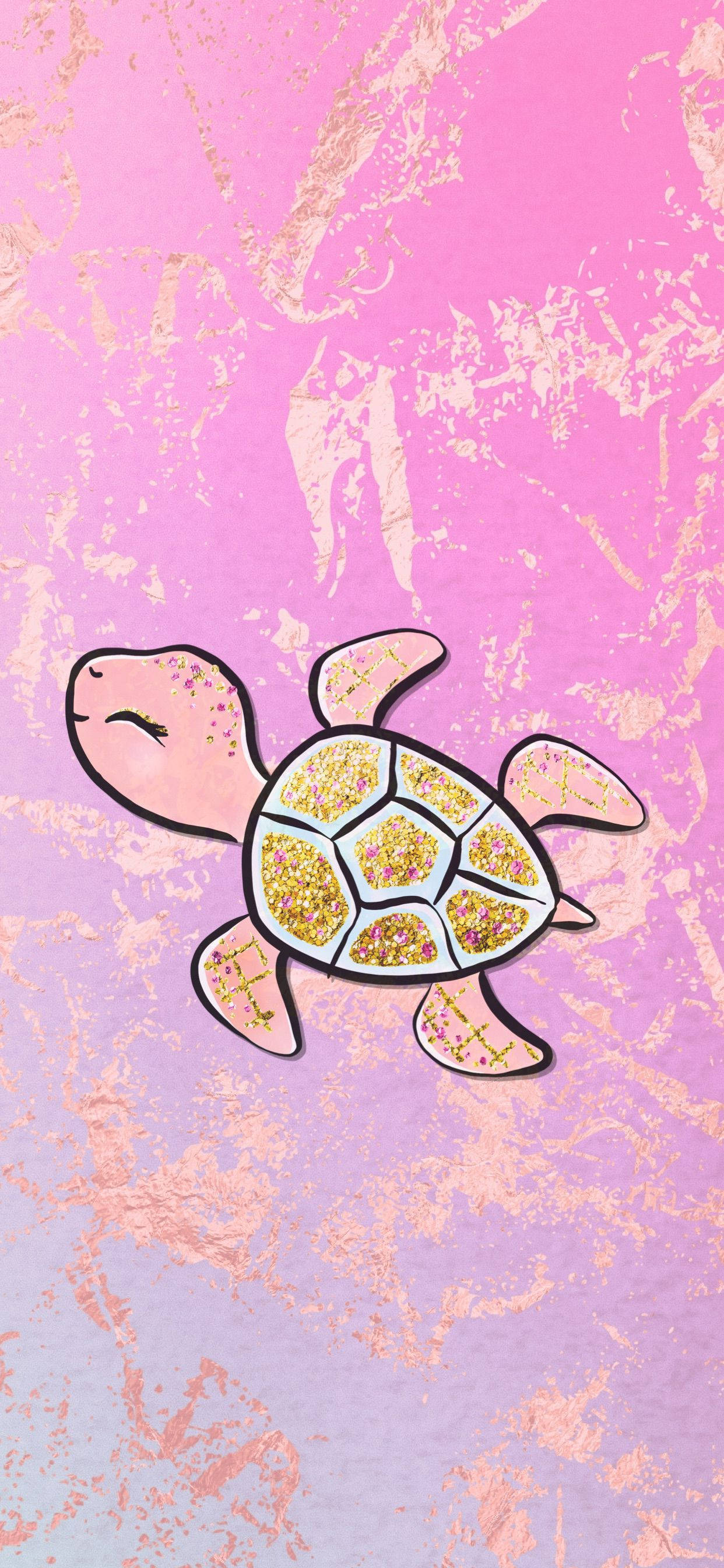 Pagong na Pink, Cute at Makintab Wallpaper