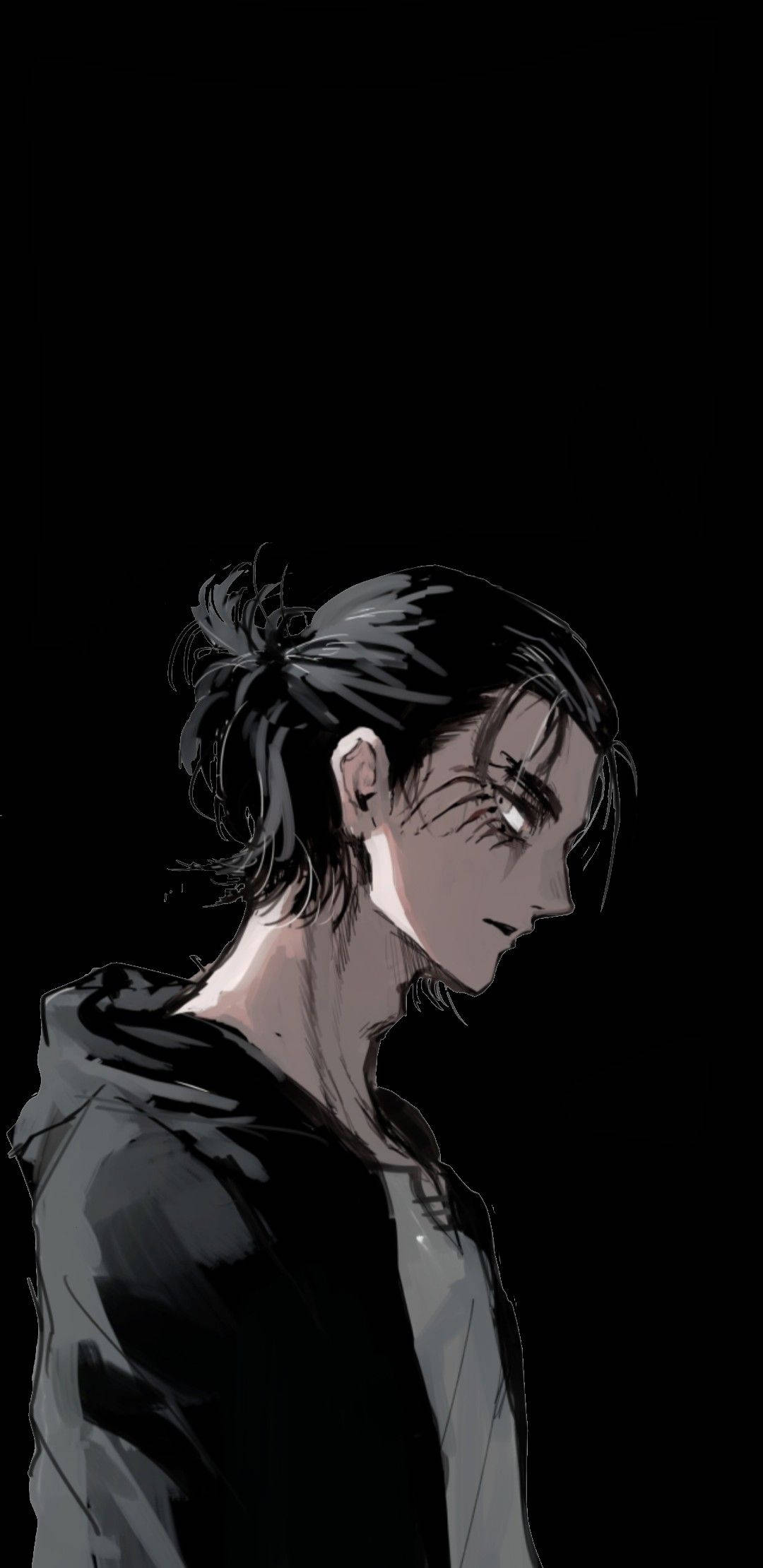 Pagpapakawala ng Galit: Itim at Puting Guhit ni Eren Yeager Wallpaper