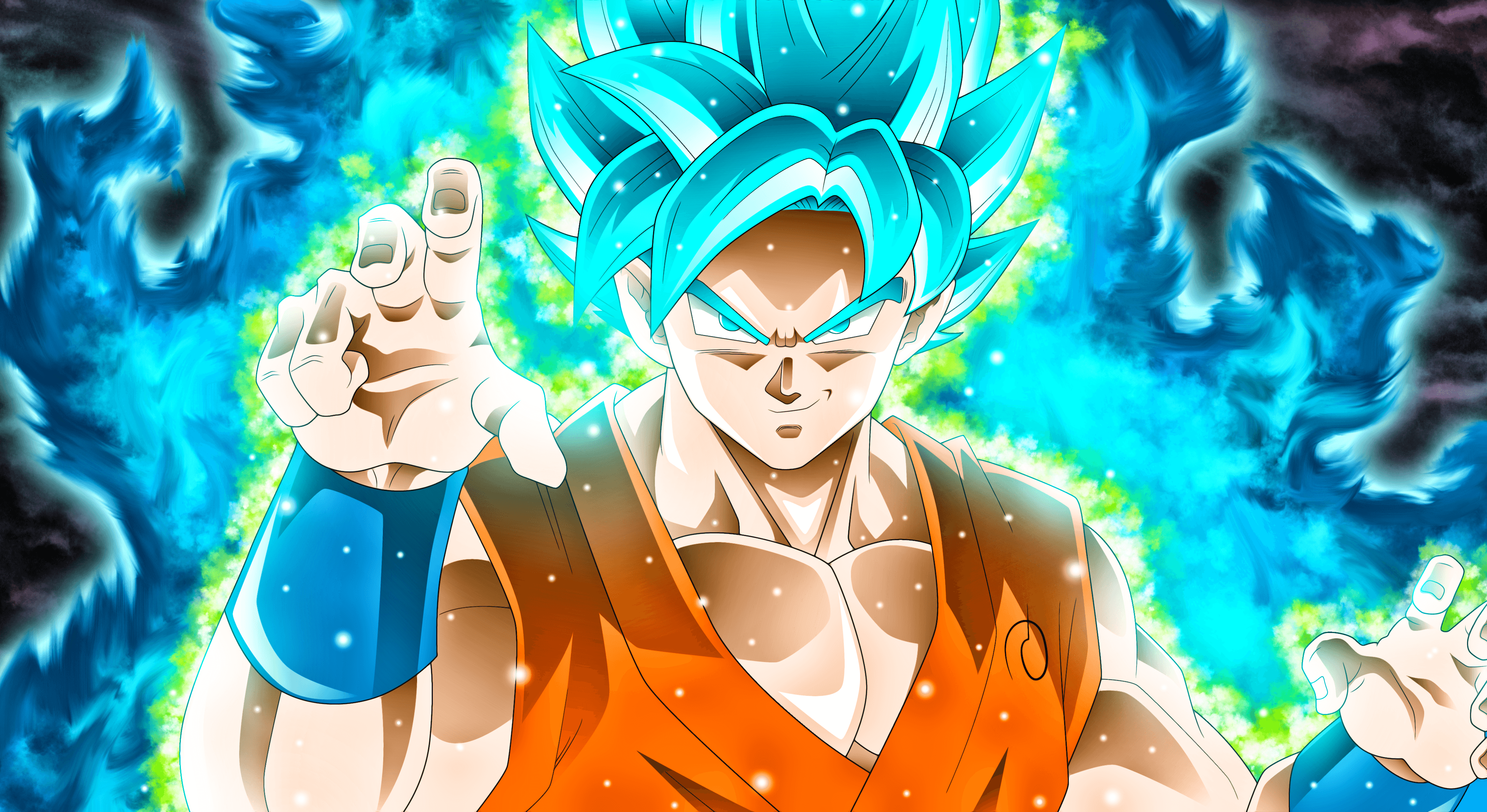 Pagpapalakas ng Super Saiyan Blue Goku Wallpaper