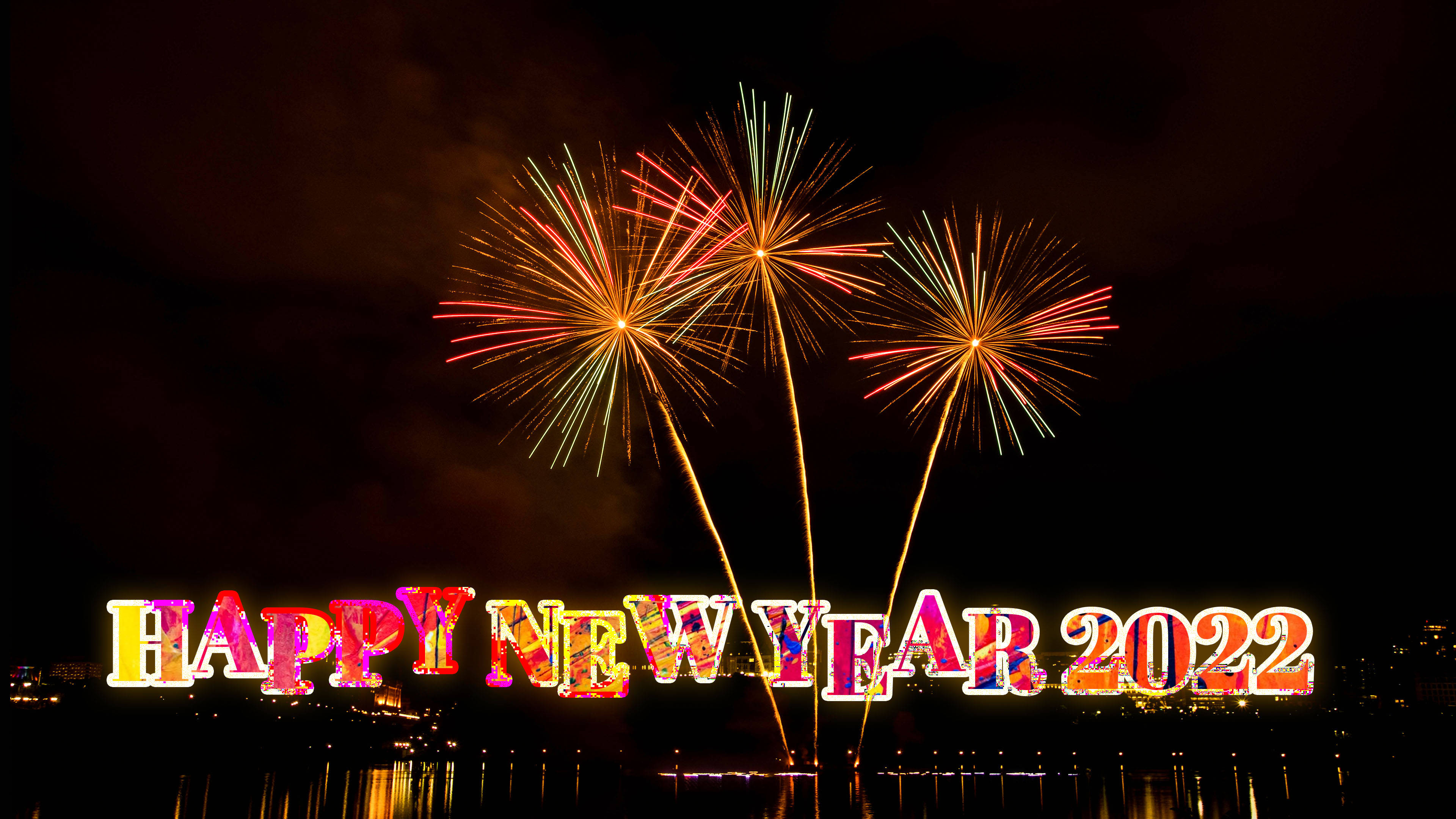 Pagring in 2022 na may Festive Fireworks Wallpaper
