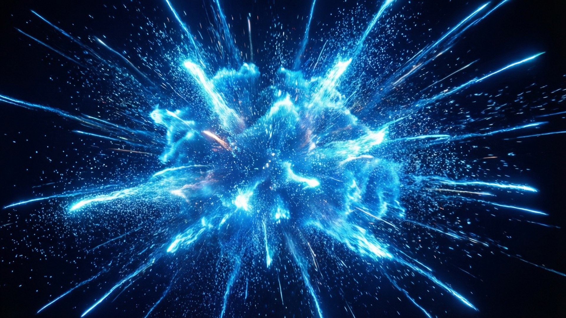 Pagsabog ng Neon Blue Wallpaper