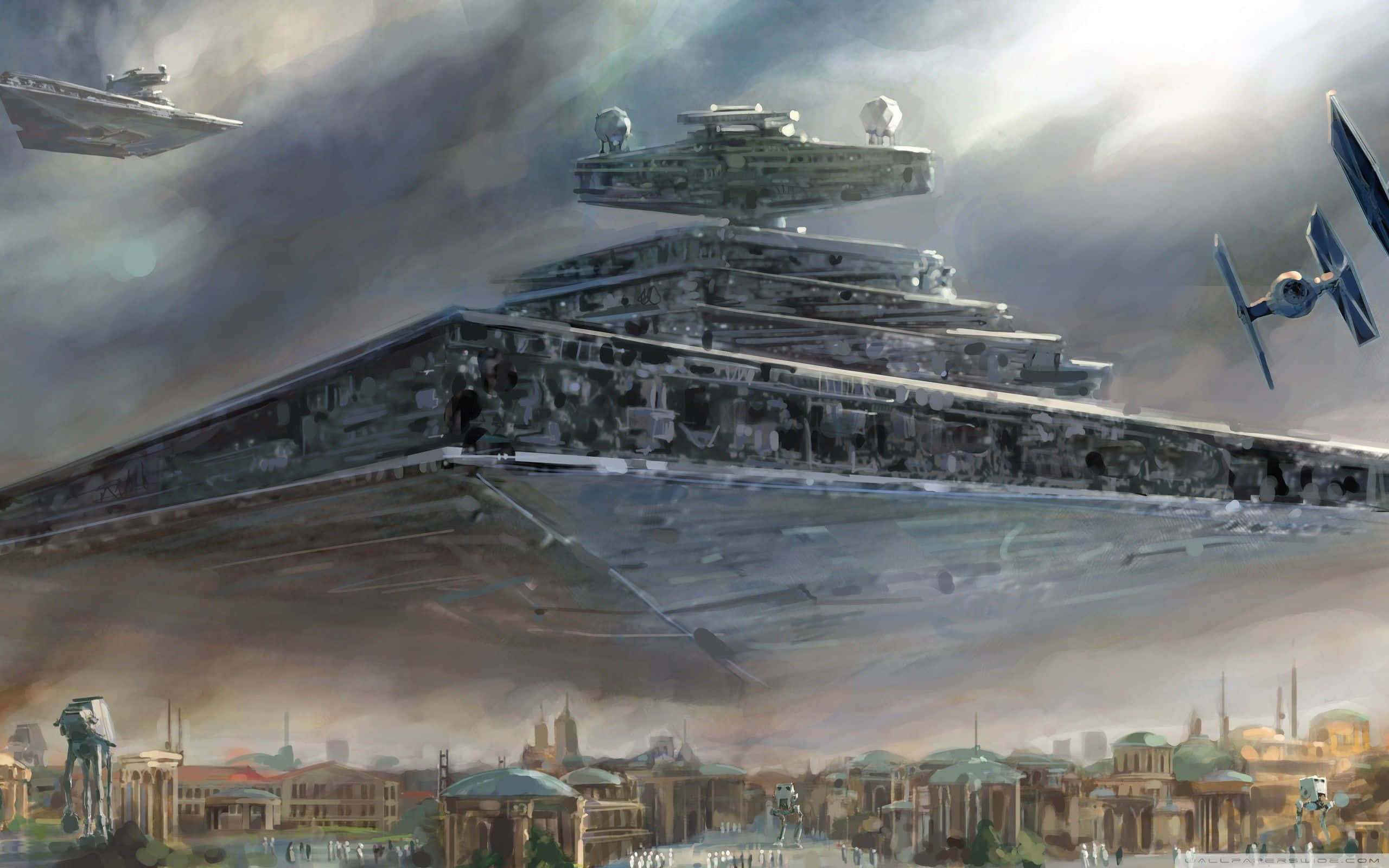 Pagsalakay ng Imperial Forces at Star Destroyer Wallpaper