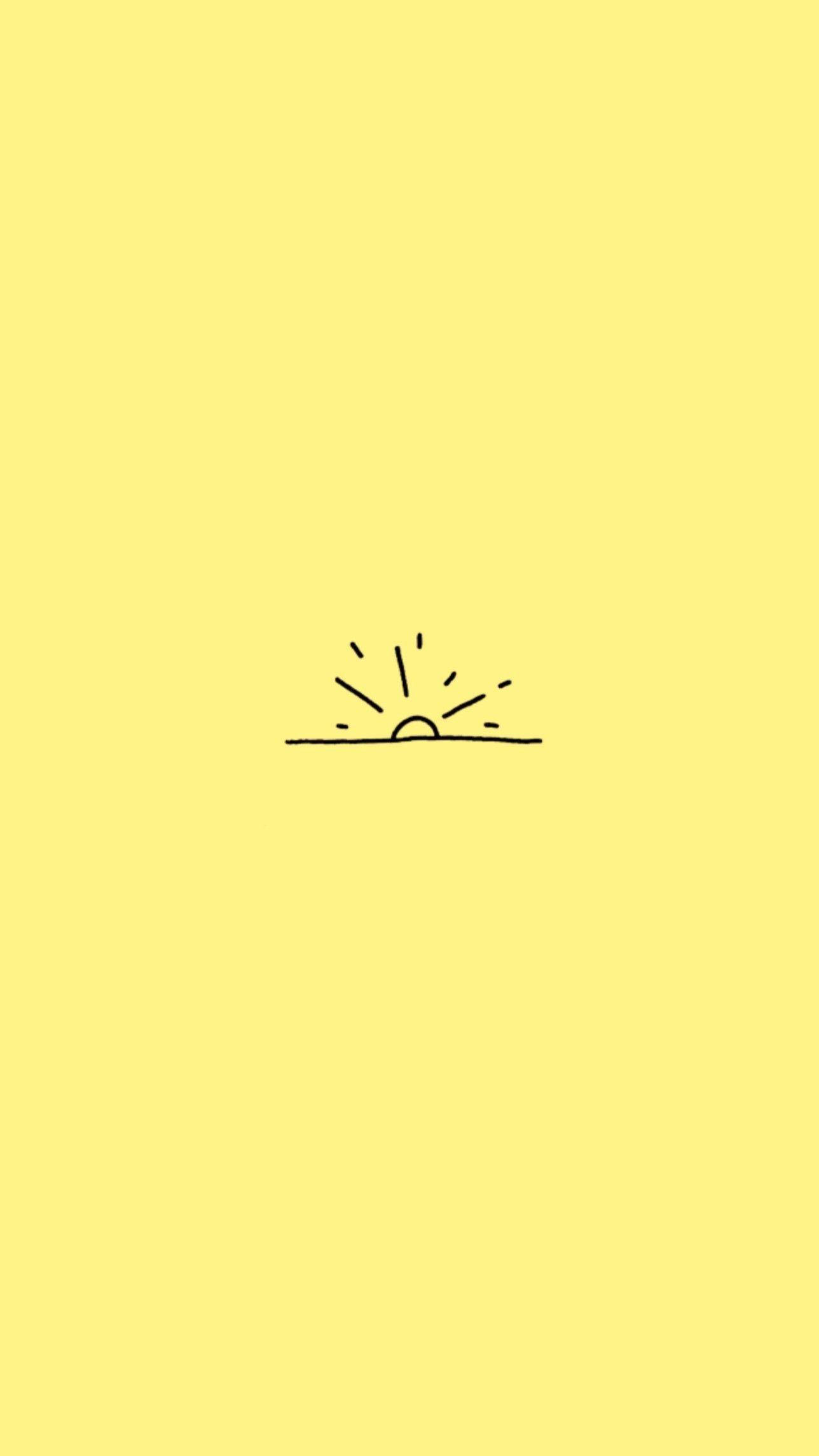 Pagsikat ng Araw sa Cute Pastel Yellow Aesthetic Wallpaper
