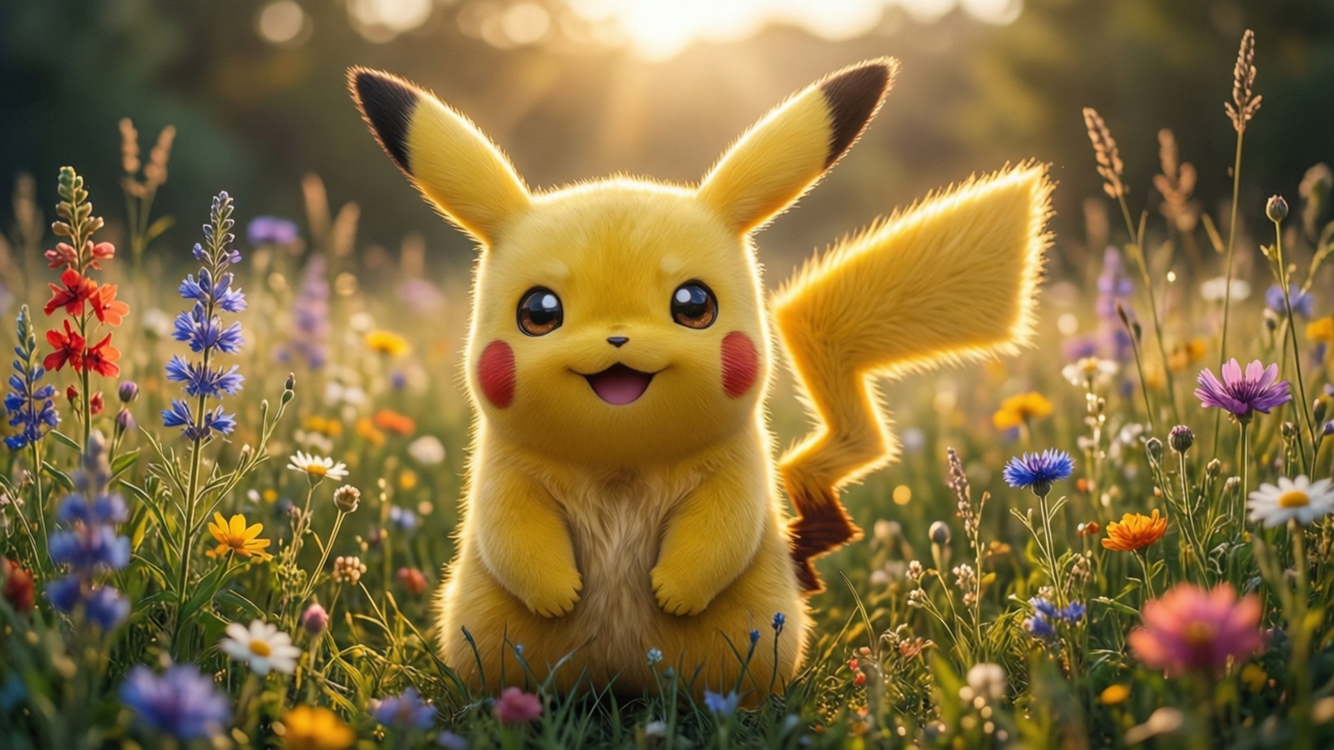 Pagsikat ng Araw kasama si Pikachu Wallpaper