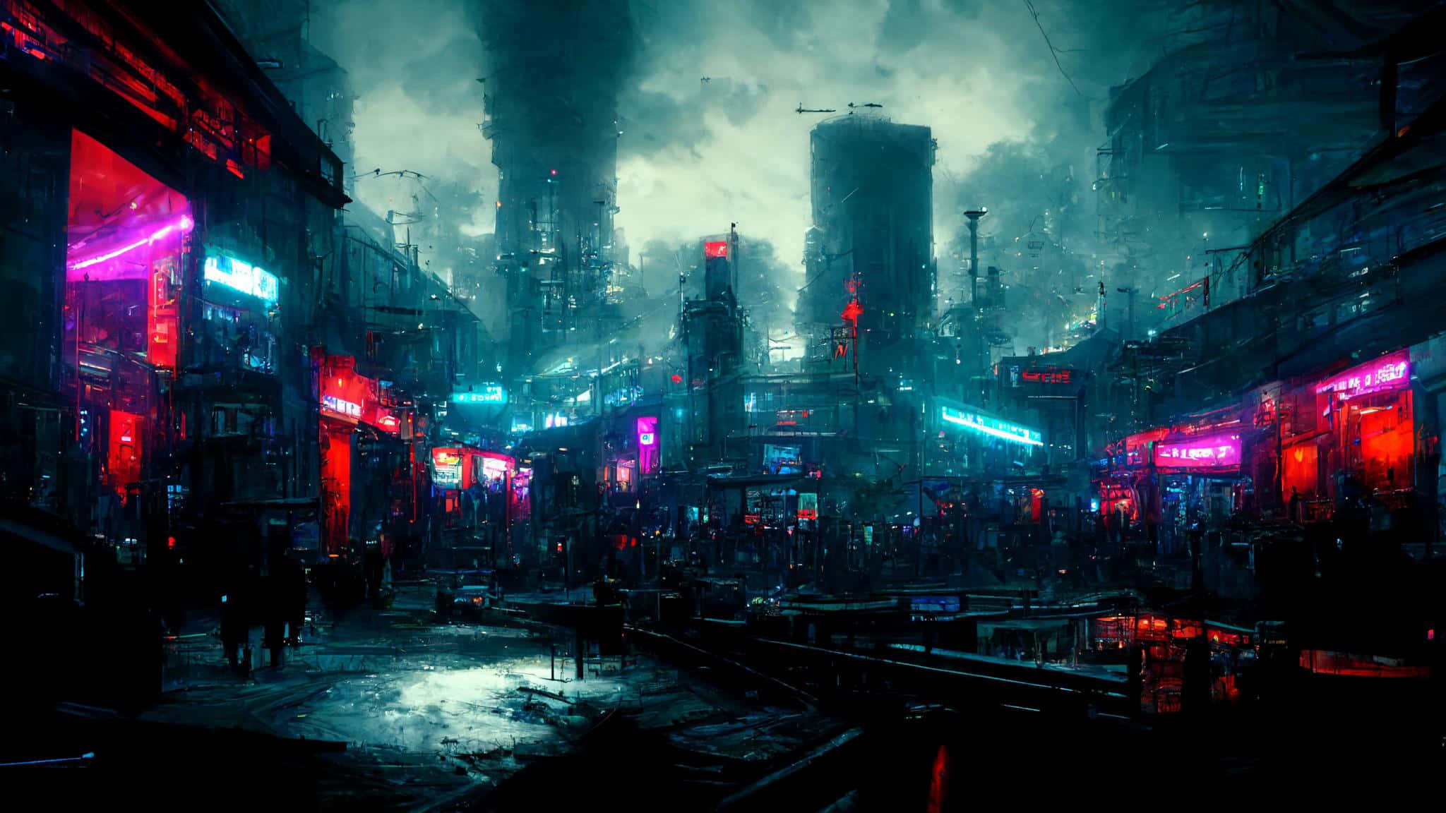 Pagsilip sa supernatural na mga ilaw ng Dark City Wallpaper