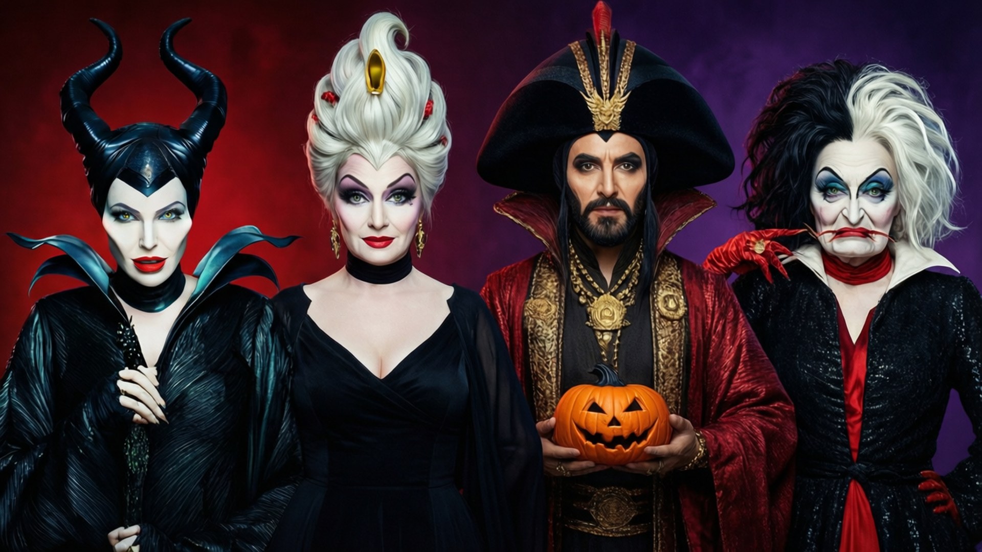Pagtitipon ng mga Kontrabida sa Halloween Wallpaper
