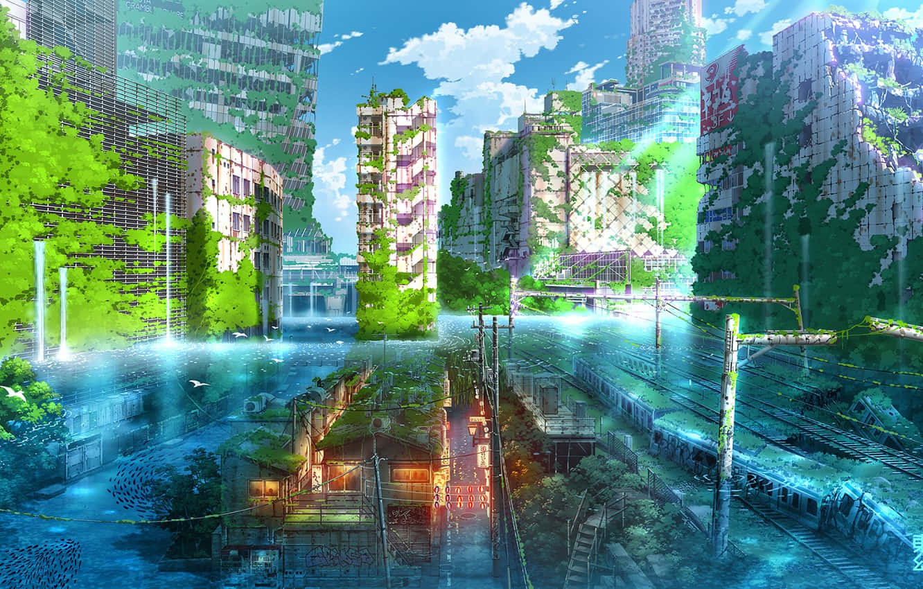 Pagtuklas sa mga Misteryo ng Inabandonang Tokyo sa Mundo ng Anime Wallpaper