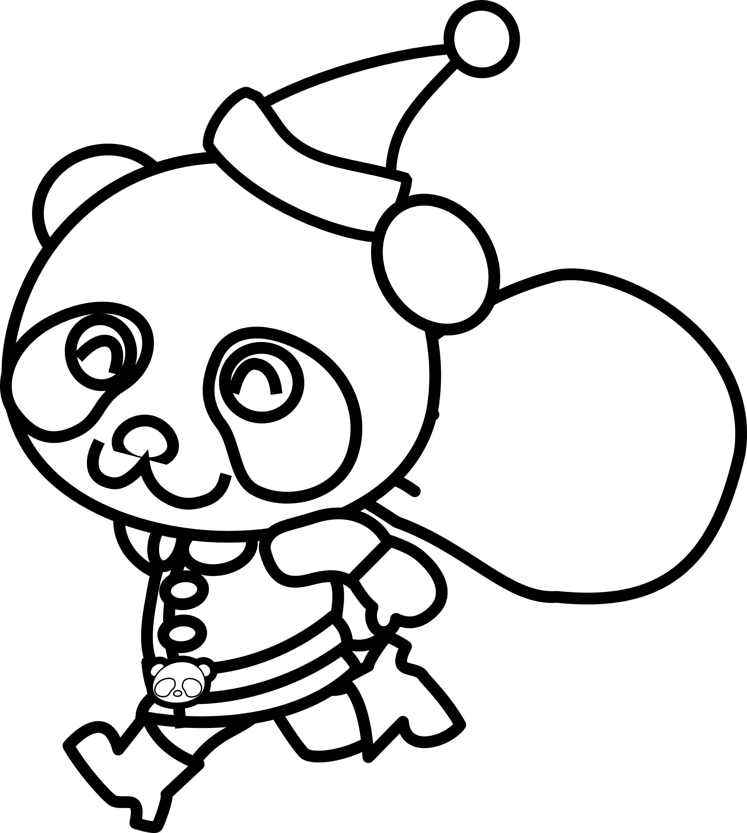Pahina ng Pangkulay ng Panda sa Pasko Wallpaper