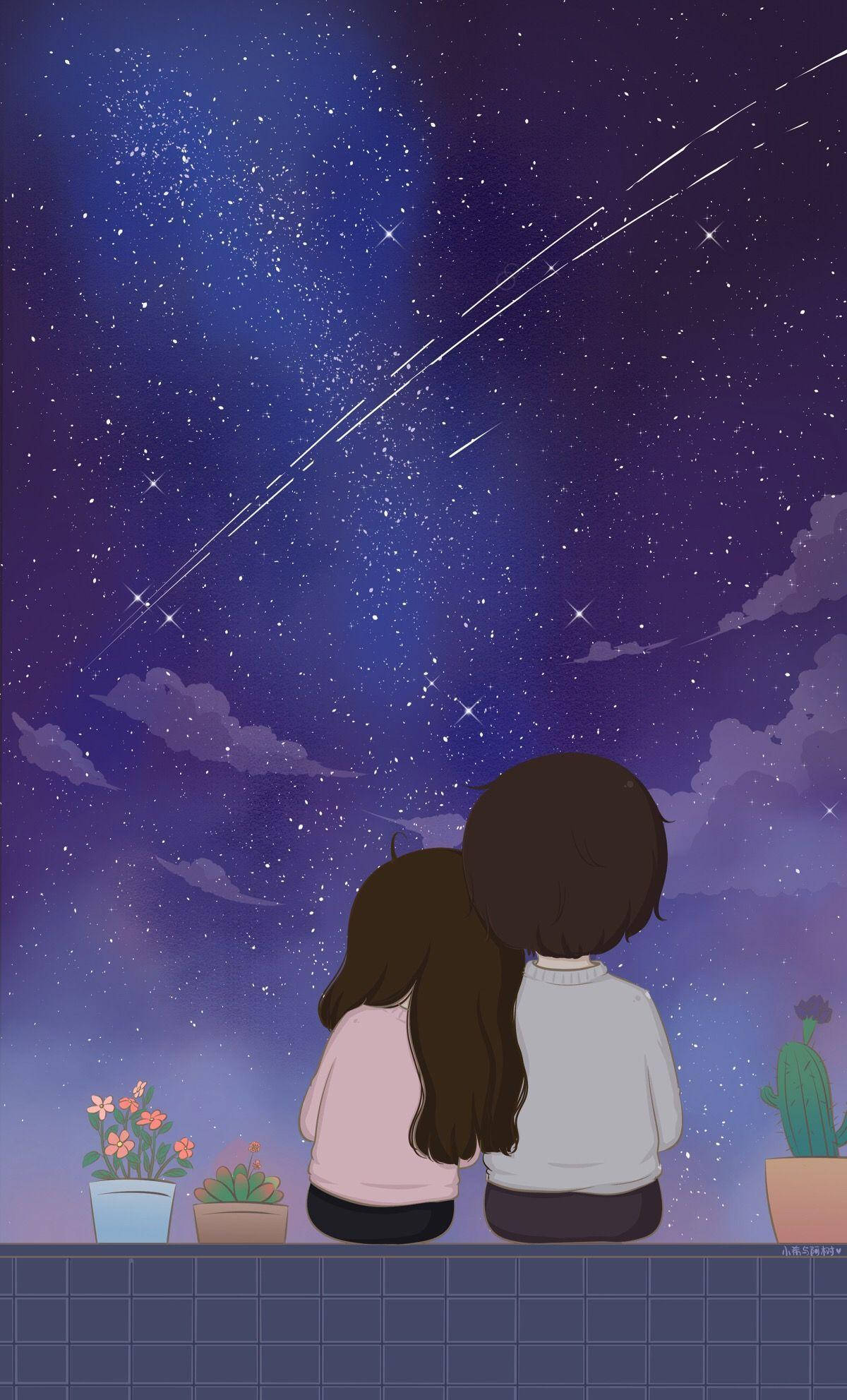 Pahingang Kartun ng Pag-ibig Wallpaper