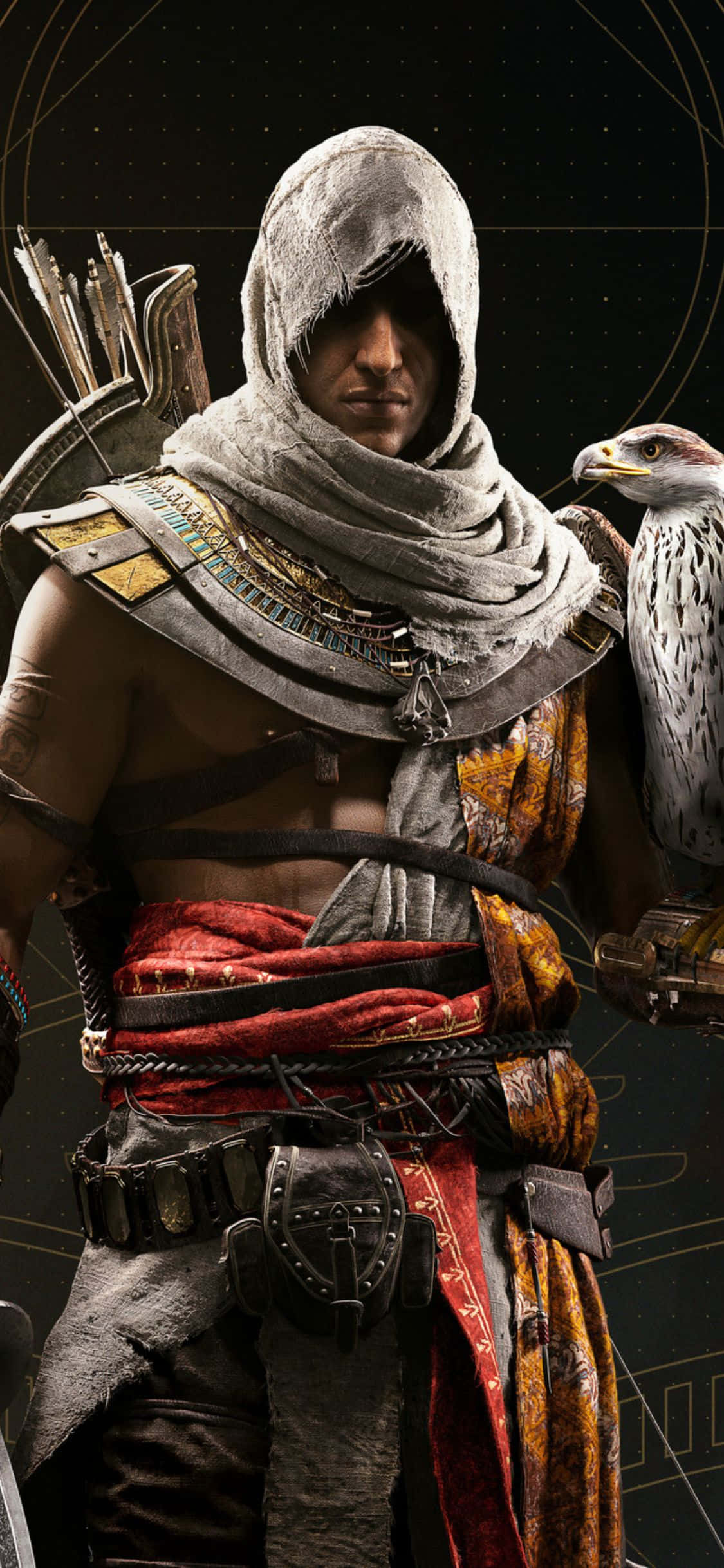 Pakawalan ang kapangyarihan ng Assassin's Creed Origins gamit ang makabagong iPhone X Wallpaper