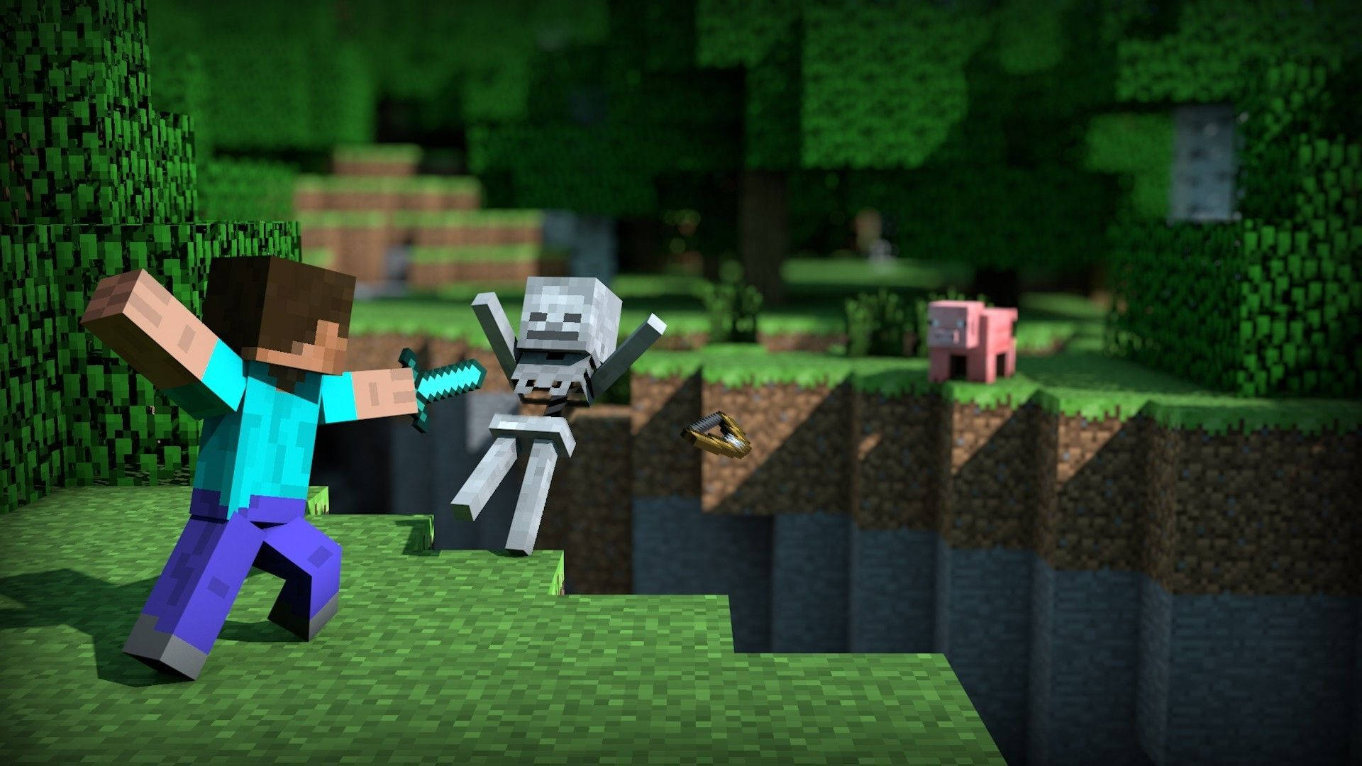 Pakikipagsapalaran ang Naghihintay - Sumama kay Steve sa kanyang Sword Fighting Quest! Wallpaper