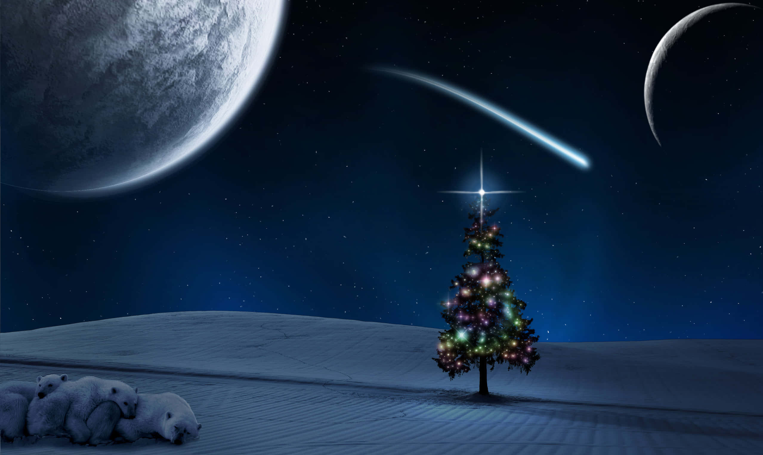 Palamutihan ang iyong Christmas tree ng kumikislap na mga ilaw at tinsel upang gawing espesyal ang holiday season ngayong taon. Wallpaper