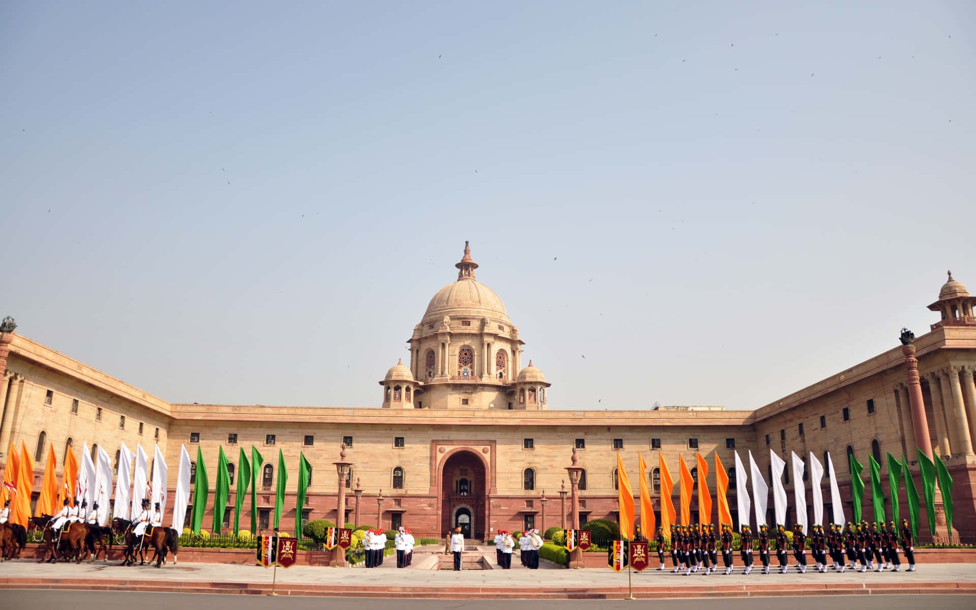 Palasyo Presidensyal ng India Rashtrapati Bhavan Mga Watawat Wallpaper