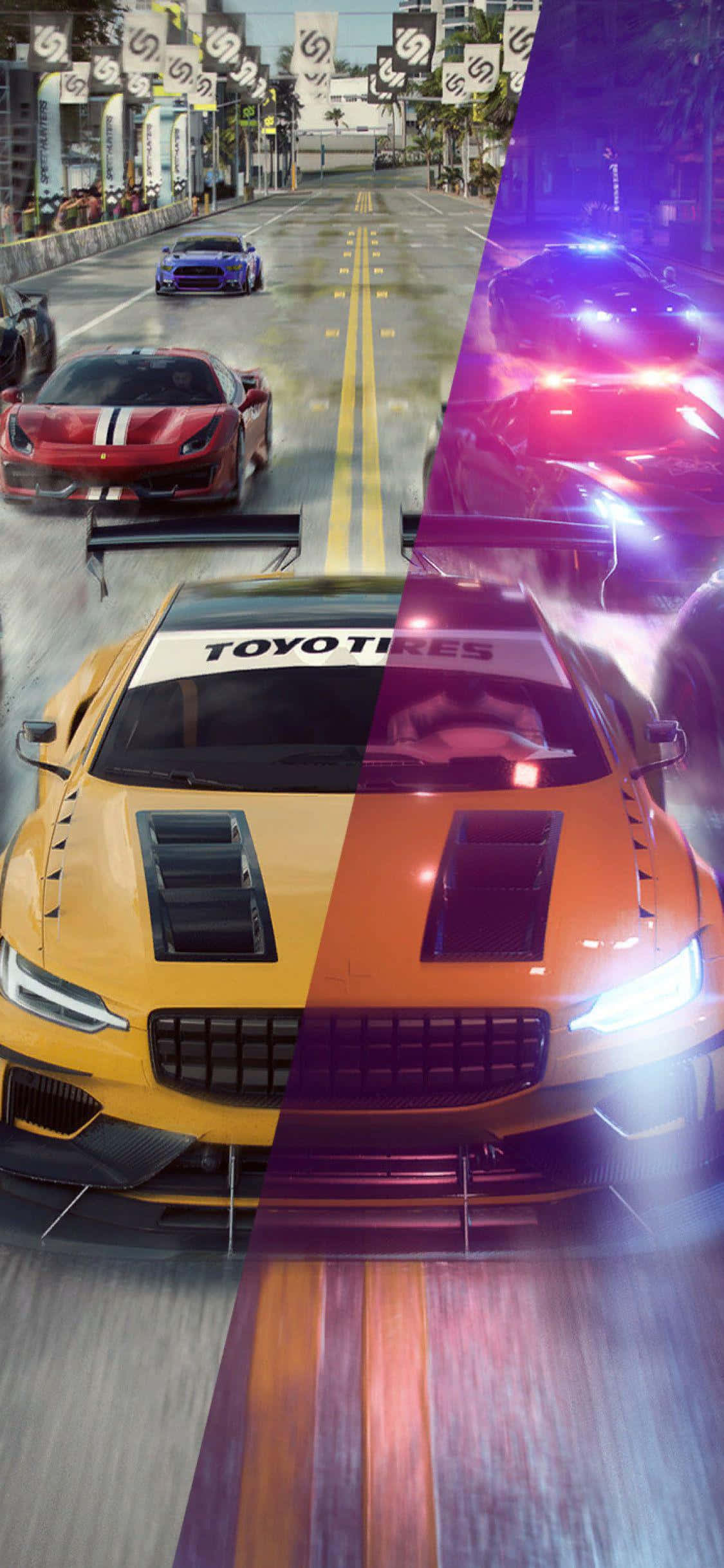 Palayain ang Demon ng Bilis - Kunin ang Need for Speed Heat sa iyong iPhone Xs Wallpaper