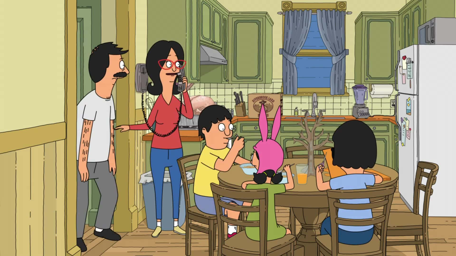 Pamilya Belcher sa Kusina Bob's Burgers Background Wallpaper
