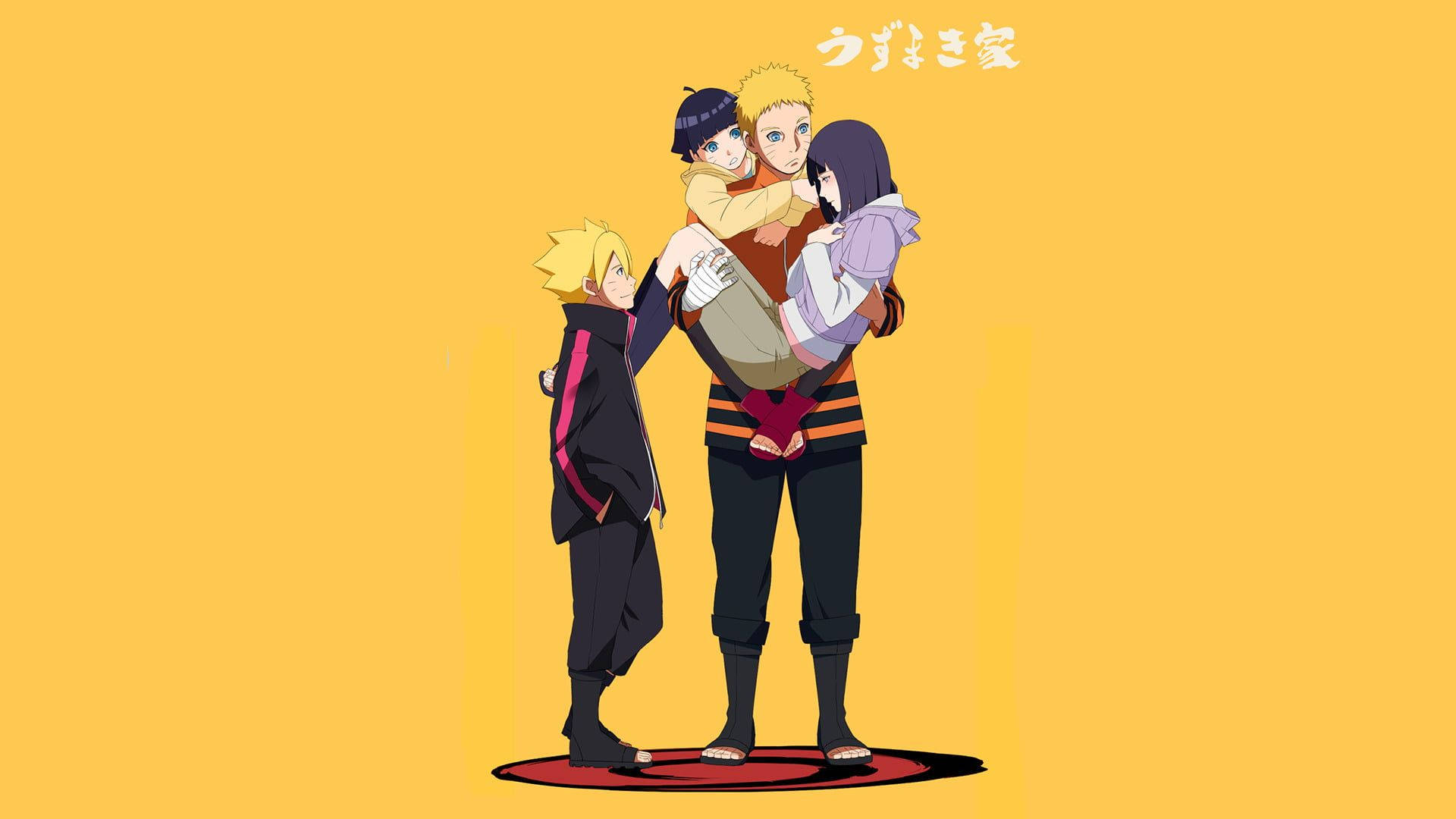 Pamilya nina Naruto at Hinata Wallpaper